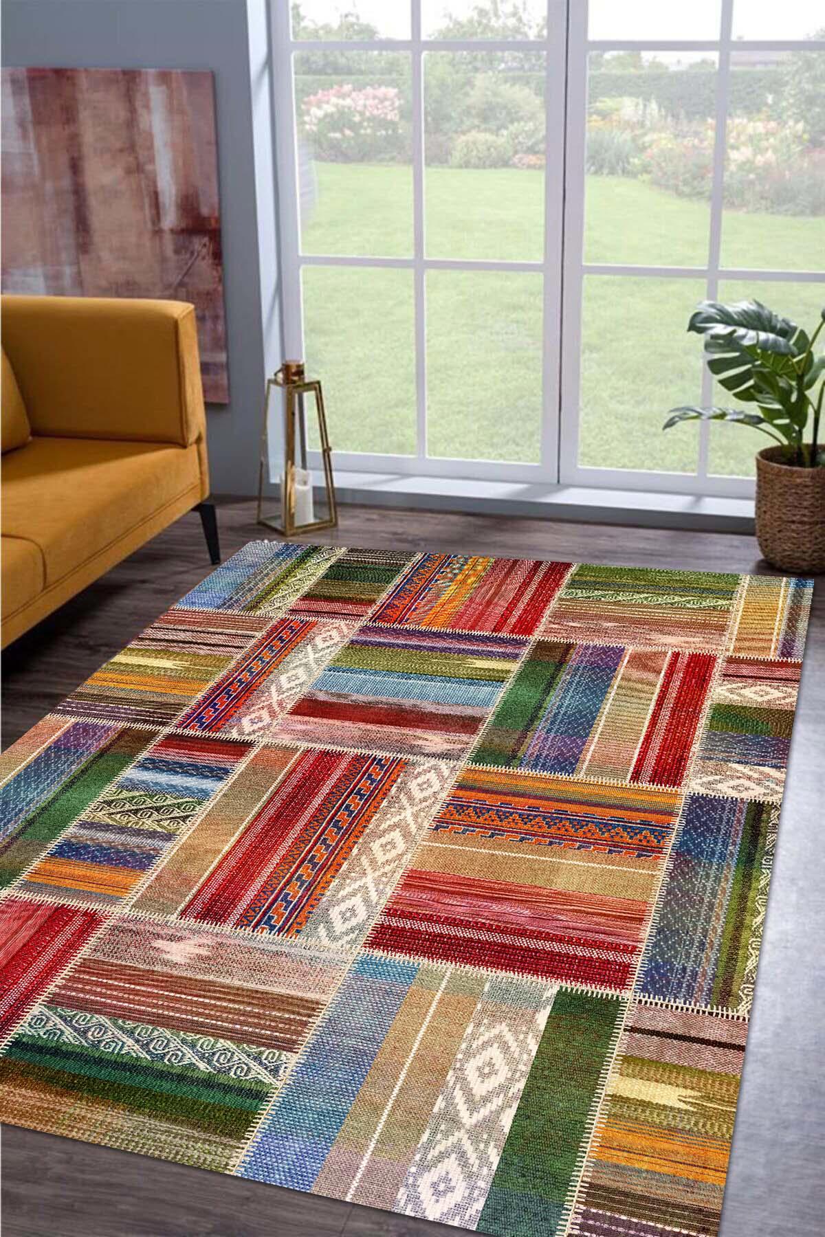 İlyaki Home Bitsy Krem 0.5 mm Pamuk Antialerjenik Yıkanabilir İnce Kaymaz Dikdörtgen Makine Dokuma Salon Halısı 180x280 cm