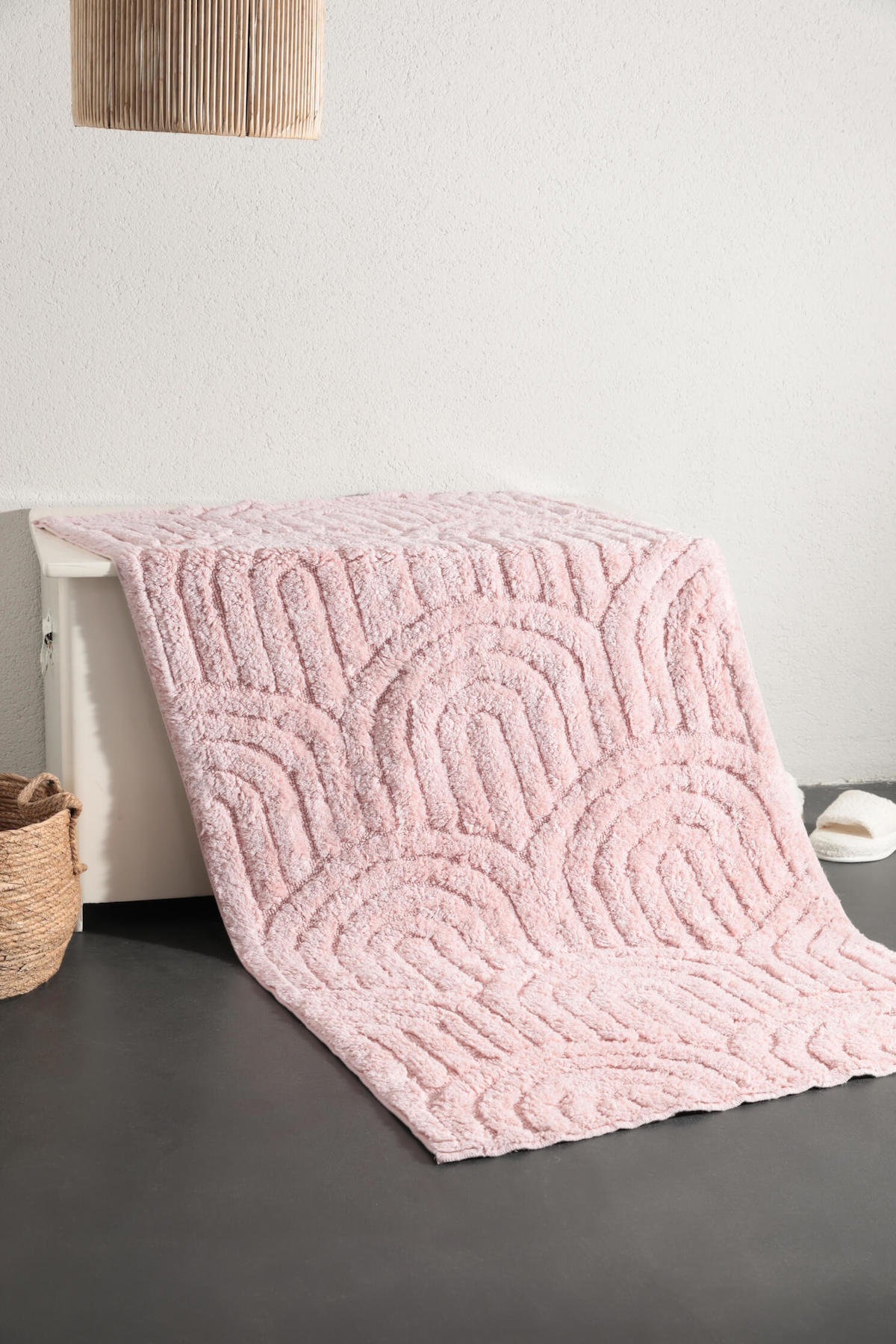 Favora Tina Pembe Pamuk Yıkanabilir İnce Dikdörtgen Tufting Antre-Oturma Odası-Salon-Yatak Odası Halısı 120x200 cm