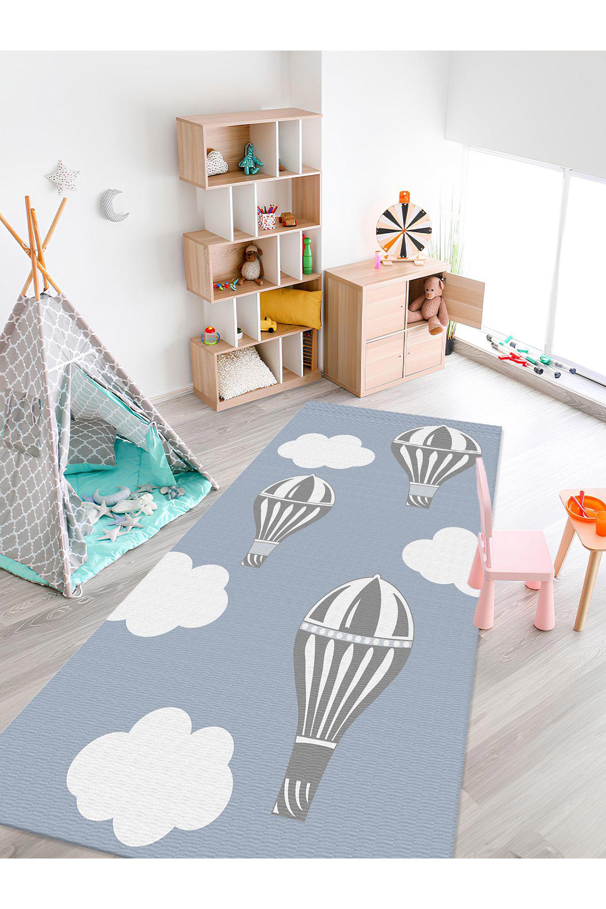 İnspira Krem 12 mm Polyester Antibakteriyel Yıkanabilir İnce Kaymaz Taban Dikdörtgen Makine Dokuma Çocuk Odası Halısı 180x280 cm