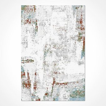 Crea Halı Milad MD005 Krem 7.5 mm Akrilik-Viskon Toz Tutmaz Yıkanabilir Orta Pamuk Taban Soyut Temalı Dikdörtgen Makine Dokuma Salon Halısı 120x300 cm
