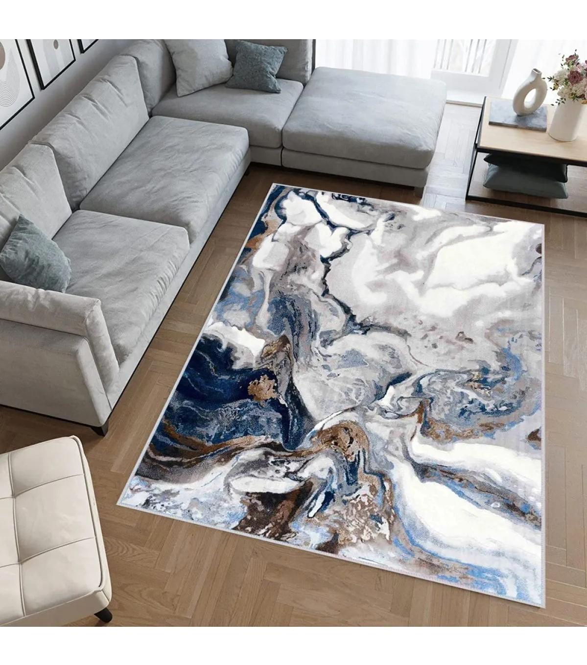 Rovigo Home RVG0416 Çok Renkli 8 mm Polyester Antibakteriyel-Leke Tutmaz-Toz Tutmaz Yıkanabilir İnce Kaymaz Dot Taban Dikdörtgen Makine Dokuma Salon Halısı 80x500 cm