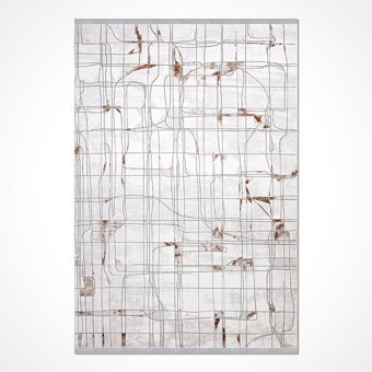 Crea Halı Valera 7819AK Krem 8 mm Akrilik Toz Tutmaz Yıkanabilir Orta Soyut Temalı Dikdörtgen Makine Dokuma Salon Halısı 140x200 cm