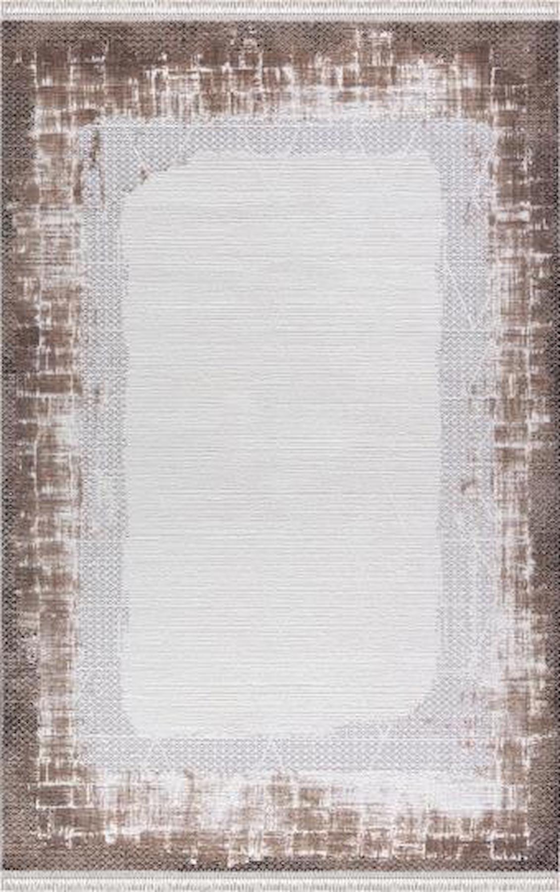 Padişah Santo 60474 Vizon 10 mm Akrilik Yumuşak Yıkanabilir İnce Dikdörtgen Makine Dokuma Salon Halısı 100x300 cm