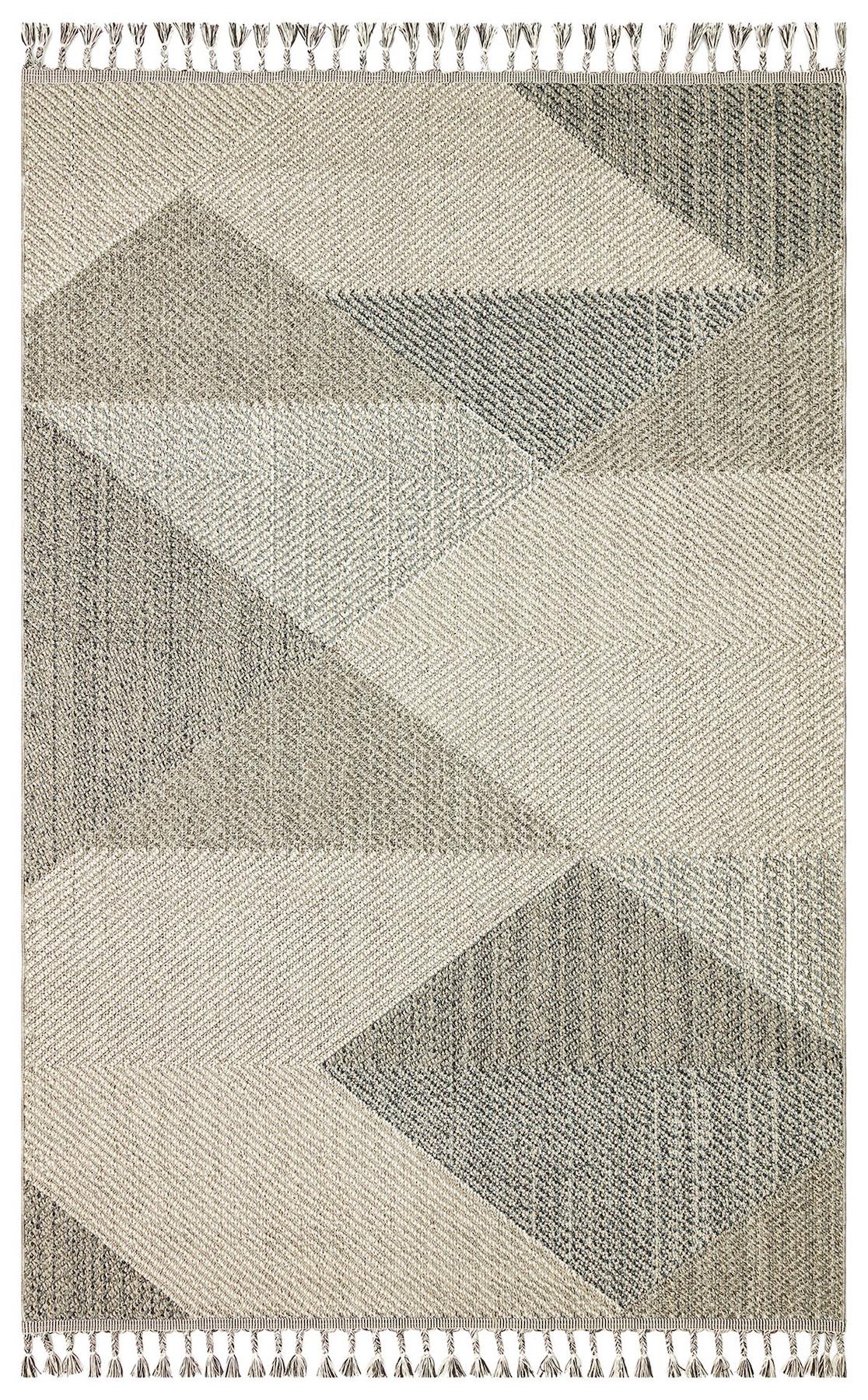 Eko Halı Soho SH08 Gri 6-12 mm Polyester Silinebilir Yıkanabilir Orta Kaymaz Dikdörtgen Makine Dokuma Oturma Odası-Salon Halısı 160x235 cm