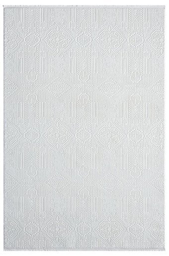Kreasyon Halı MX003 Krem 8 mm Polyester Yıkanabilir Kalın Dikdörtgen Makine Dokuma Salon Halısı 125x200 cm