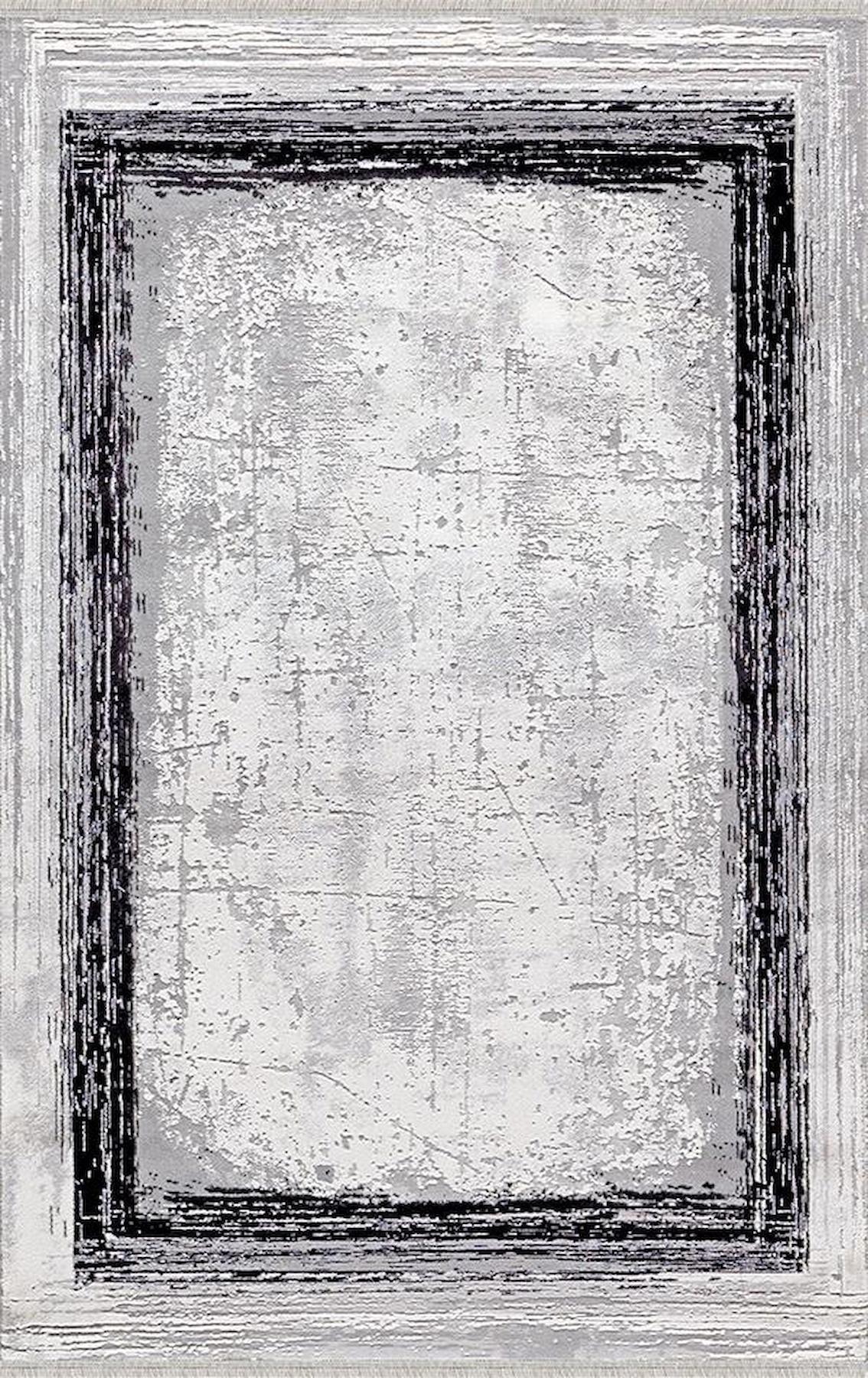 Merinos Therapy 34665 Gri 12 mm Akrilik Antibakteriyel Yıkanabilir Kalın Kaymaz Jel Taban Dikdörtgen Makine Dokuma Salon Halısı 60x150 cm