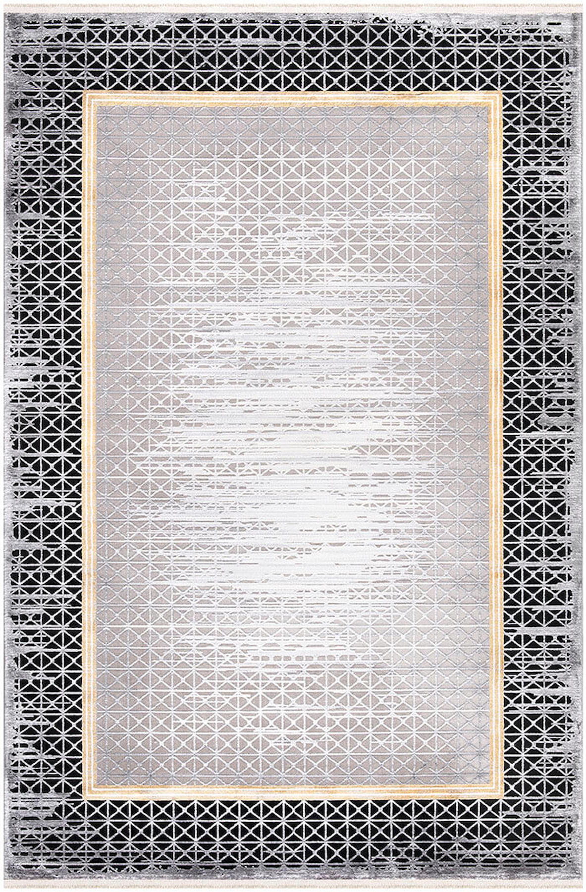 İpek Home Erva 18169 Gri 8 mm Akrilik-Viskon Yıkanabilir Orta Kaymaz Pamuk Taban Dikdörtgen Makine Dokuma Antre-Çocuk Odası-Salon-Yatak Odası Halısı 80x150 cm
