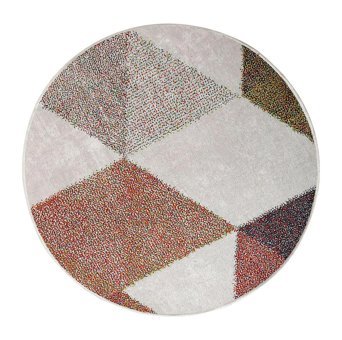 Dijidekor K1270 Krem 7 mm Polyester Antibakteriyel Yıkanabilir Orta Kaymaz Dot Taban Yuvarlak Makine Dokuma Salon Halısı 80x300 cm