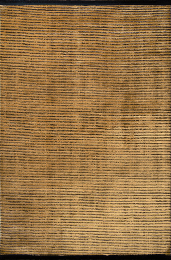 Kreasyon Halı Moliendo 9910 Altın 12 mm Akrilik Yıkanabilir İnce Kaymaz Pamuk Taban Dikdörtgen Makine Dokuma Salon Halısı 80x150 cm
