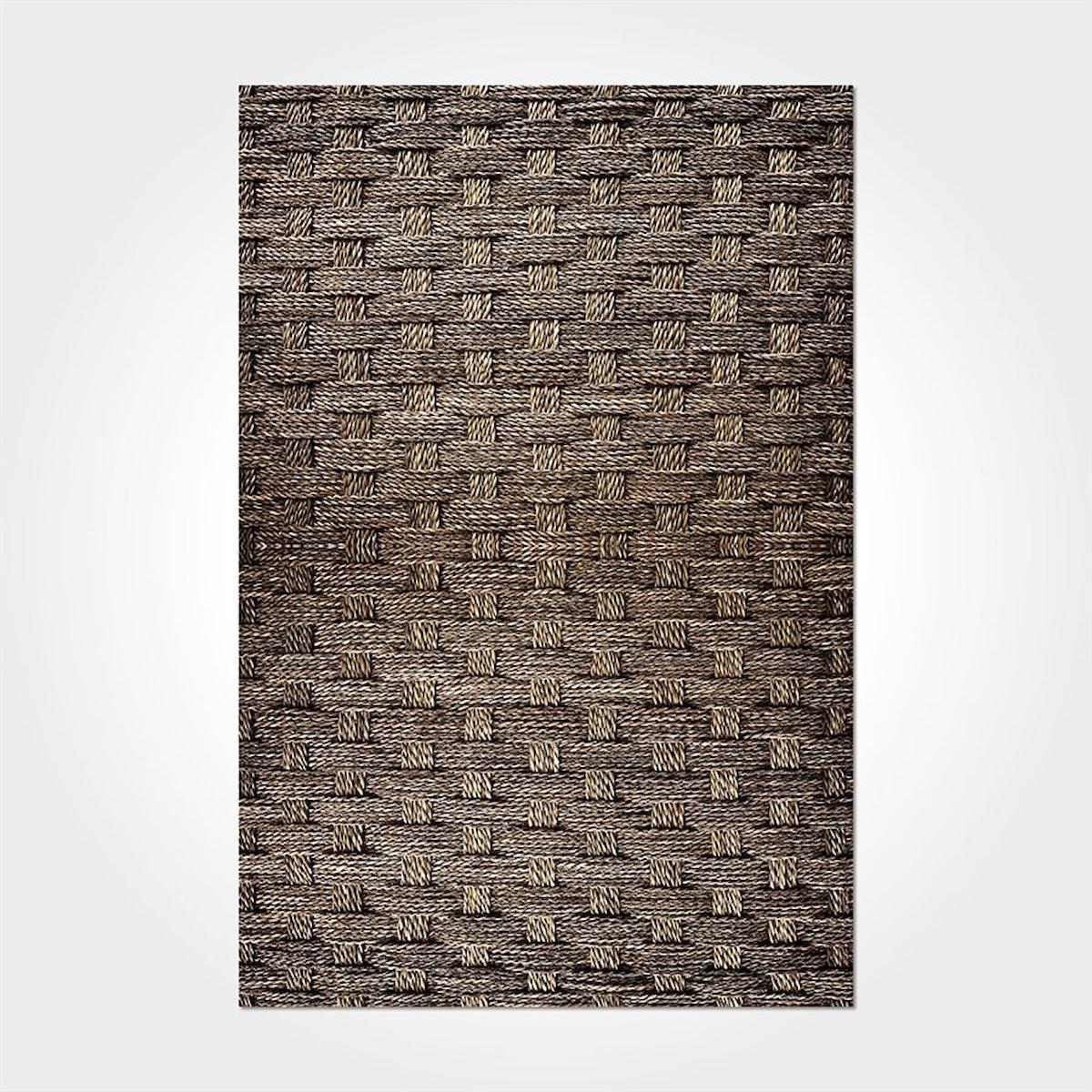 Crea Halı 2573PC Kahverengi Pamuk-Polyester Yıkanabilir İnce Kaymaz Dikdörtgen Makine Dokuma Salon Halısı 160x230 cm