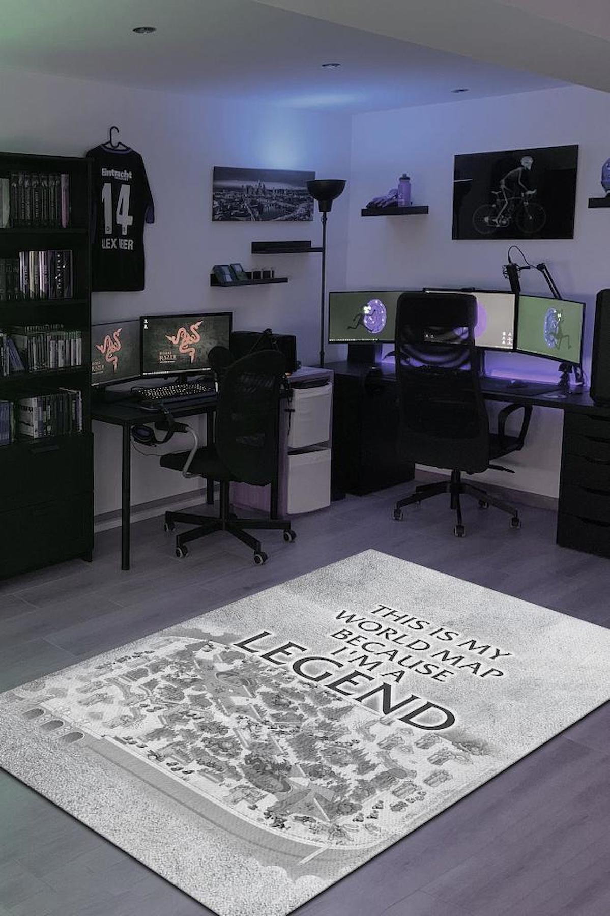 Homshtag Ben Efsaneyim Krem 4 mm Pamuk Antistatik Yıkanabilir İnce Kaymaz Dikdörtgen Makine Dokuma Genç Odası Halısı 200x290 cm
