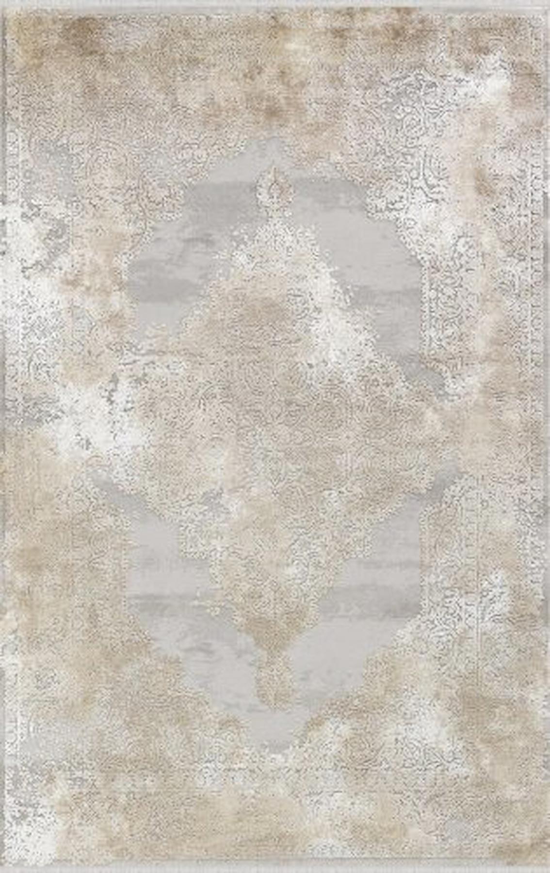 Merinos Tresor 19939 Krem 10 mm Akrilik Yumuşak Yıkanabilir Kalın Kaymaz Dikdörtgen Makine Dokuma Salon Halısı 100x300 cm