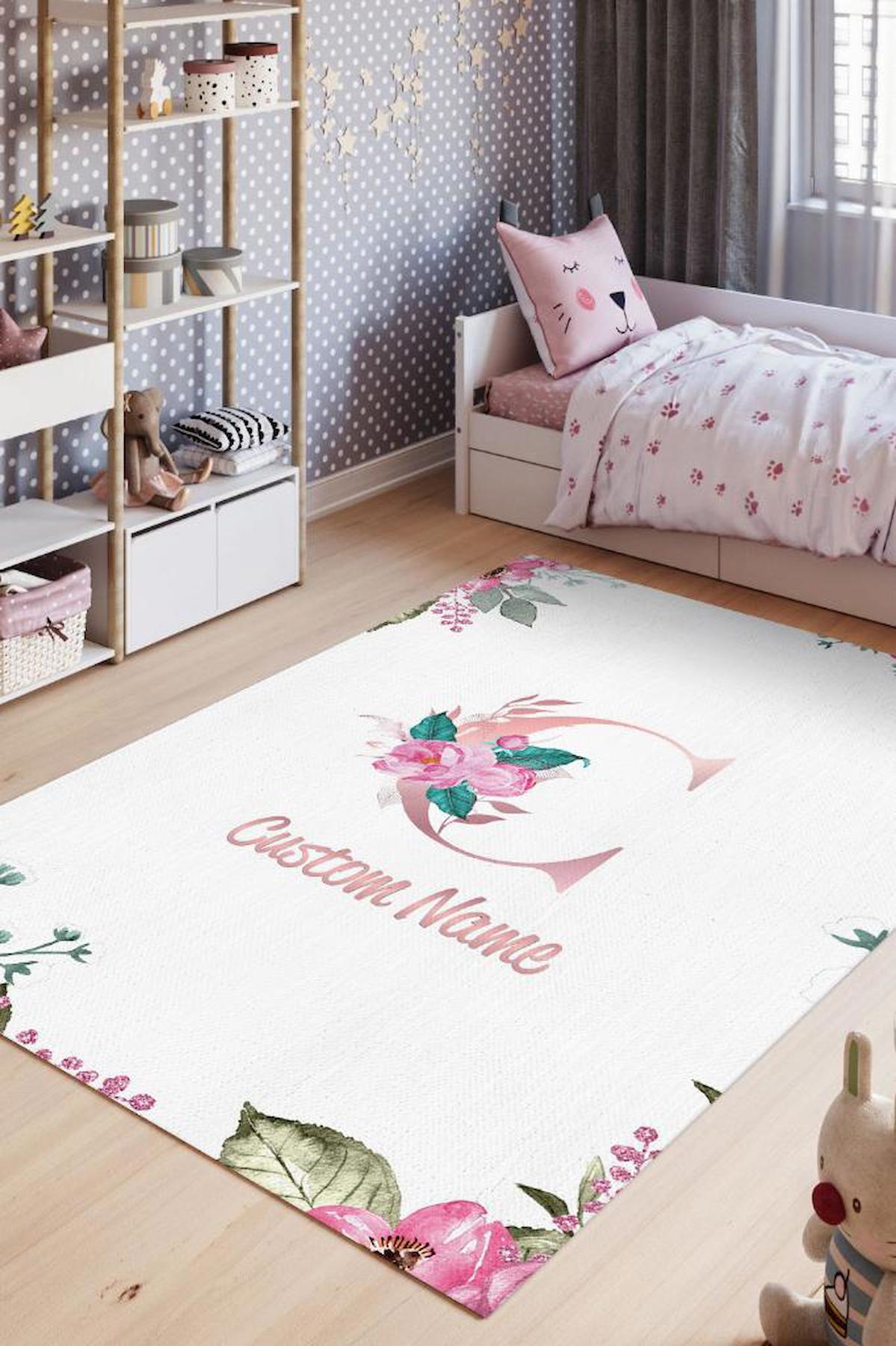 Homshtag Krem 4 mm Pamuk Antistatik Yıkanabilir İnce Kaymaz Dikdörtgen Makine Dokuma Çocuk Odası Halısı 100x200 cm