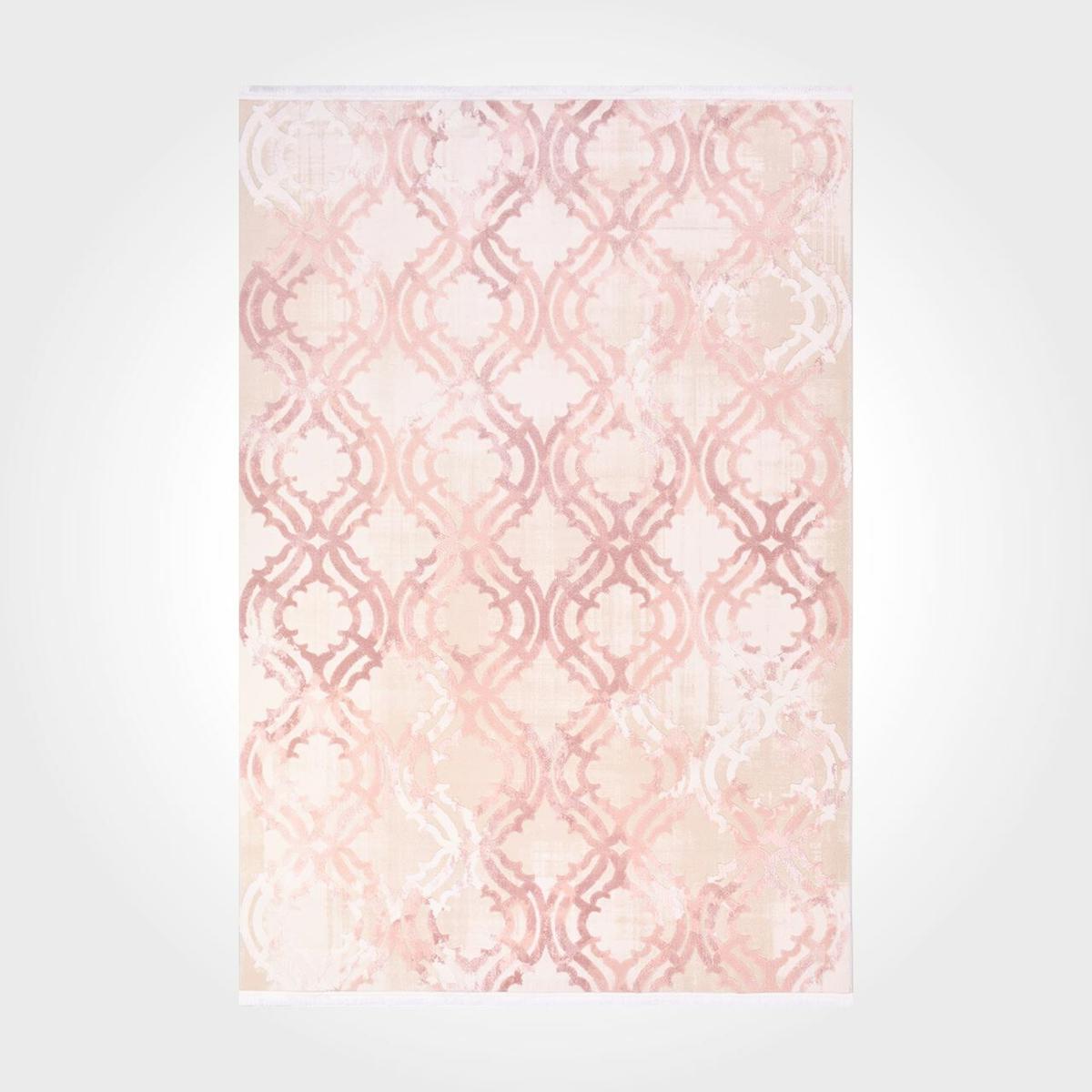 Crea Halı Royal 14558K Krem 11 mm Akrilik Toz Tutmaz Yıkanabilir Orta Geometrik Dikdörtgen Makine Dokuma Salon Halısı 160x230 cm