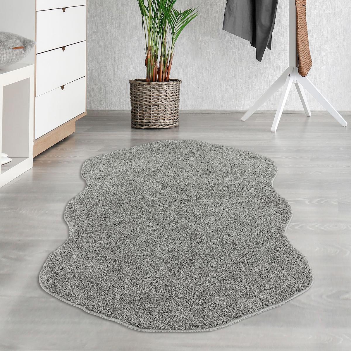 Eurobano Gri 25 mm Polyester Silinebilir Yıkanabilir Kalın Kaymaz Makine Dokuma Salon Halısı 120x180 cm