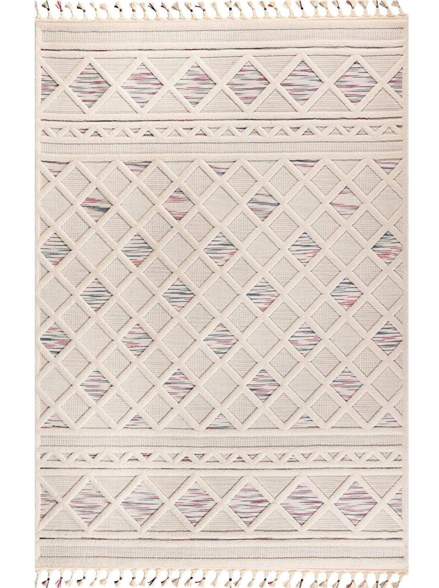 Gümüşsuyu Deco Alvin 12731 Krem 10 mm Polyester Yıkanabilir İnce Kaymaz Dikdörtgen Makine Dokuma Salon Halısı 160x235 cm