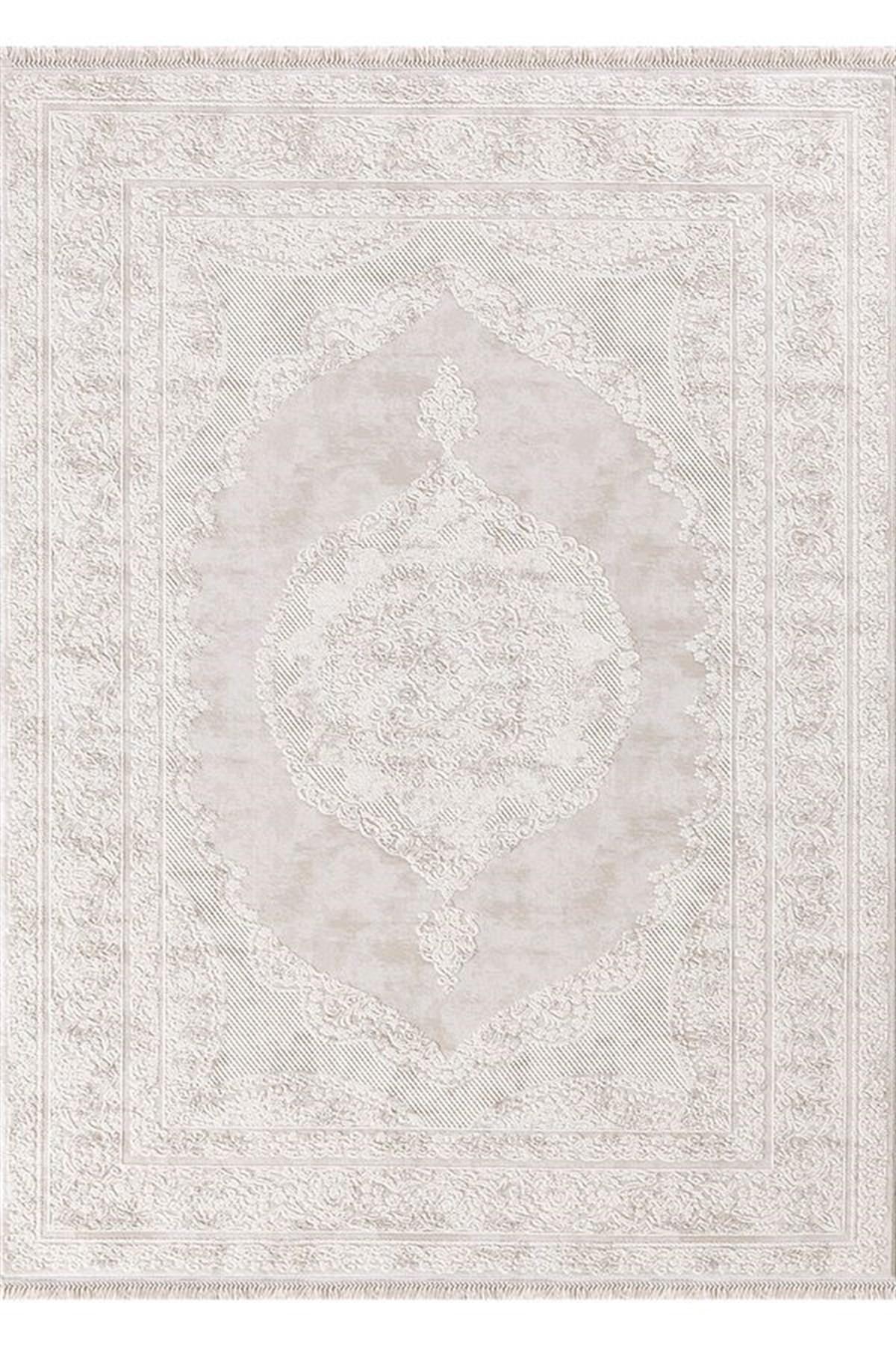 Padişah Santo 32840 Bej 10 mm Akrilik Yıkanabilir İnce Kaymaz Dikdörtgen Makine Dokuma Salon Halısı 160x230 cm
