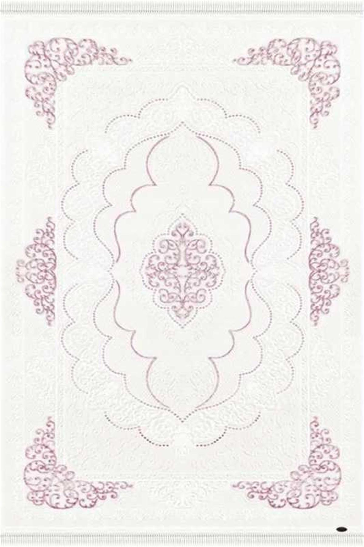 Dinarsu Gold GD004 Krem 12 mm Akrilik Silinebilir Yıkanabilir Orta Kaymaz Dikdörtgen Makine Dokuma Oturma Odası Halısı 160x230 cm