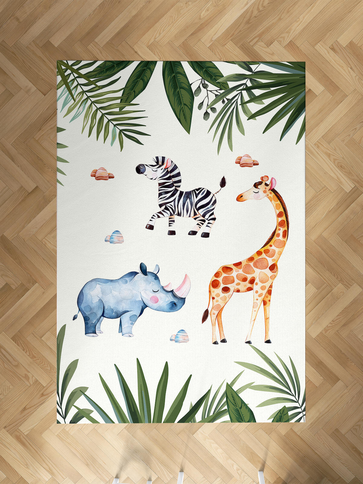 Mekta Home Safari Krem 10 mm Antibakteriyel Yıkanabilir İnce Kaymaz Dot Taban Dikdörtgen Makine Dokuma Çocuk Odası Halısı 100x400 cm