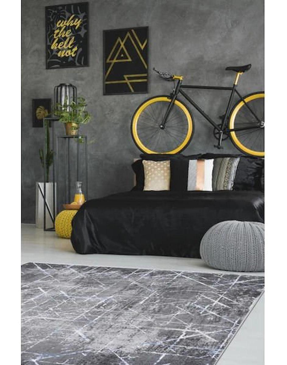 Atlas Halı Mood MD00C Krem 0.6 mm Akrilik Yıkanabilir İnce Kaymaz Jüt Taban Dikdörtgen Makine Dokuma Salon Halısı 100x200 cm