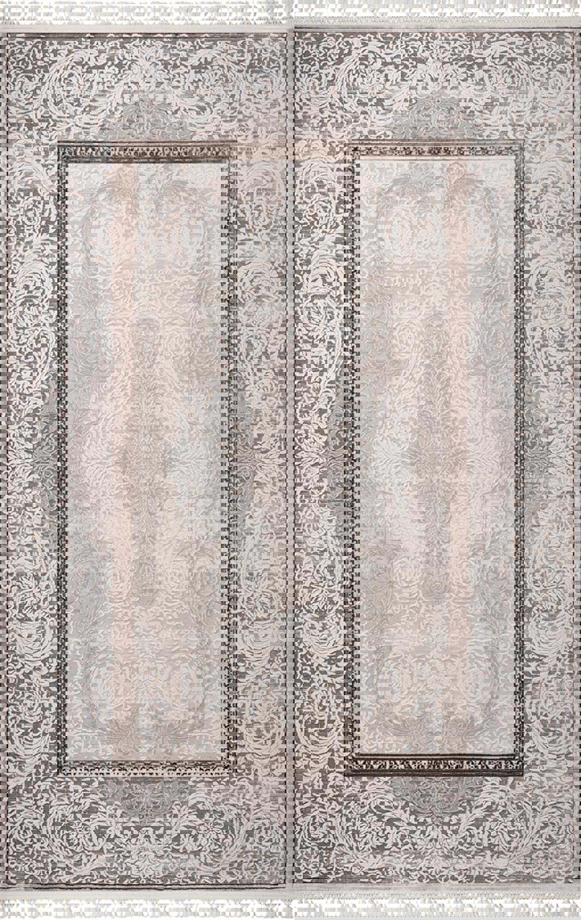 Sanat Halı Delüks 6999 Kahverengi 14 mm Akrilik Yıkanabilir Kalın Kaymaz Lateks Taban Dikdörtgen Makine Dokuma Salon Halısı 120x170 cm