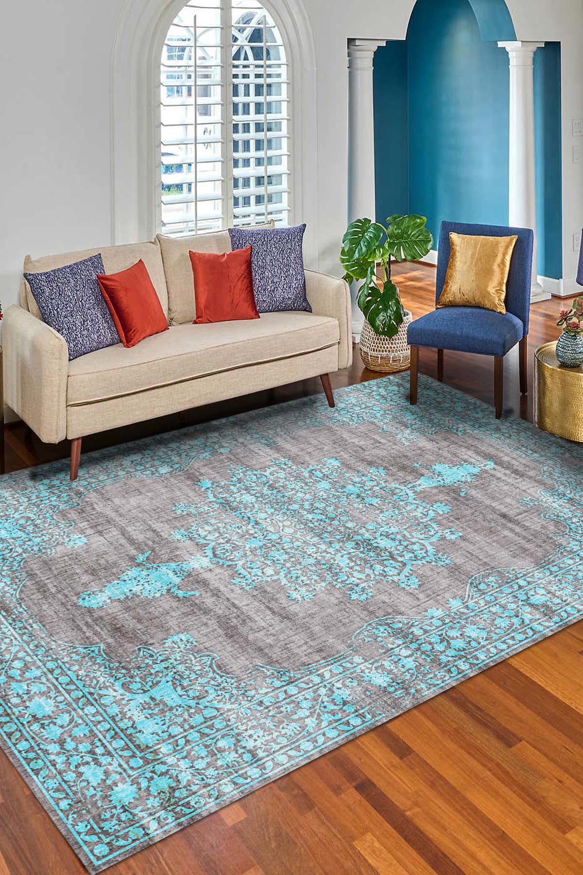 Latte Dizayn Irvin Krem 0.5 mm Pamuk İnce Kaymaz Pamuk Taban Dikdörtgen Makine Dokuma Salon Halısı 60x100 cm