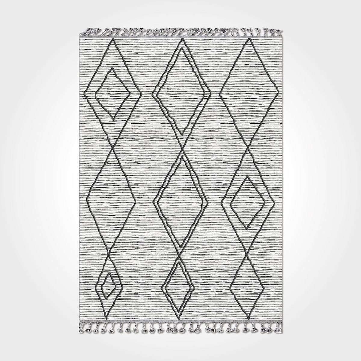 Crea Halı Mercan 17124 Krem 8 mm Polyester Toz Tutmaz Yıkanabilir Orta Dikdörtgen Makine Dokuma Salon Halısı 120x500 cm