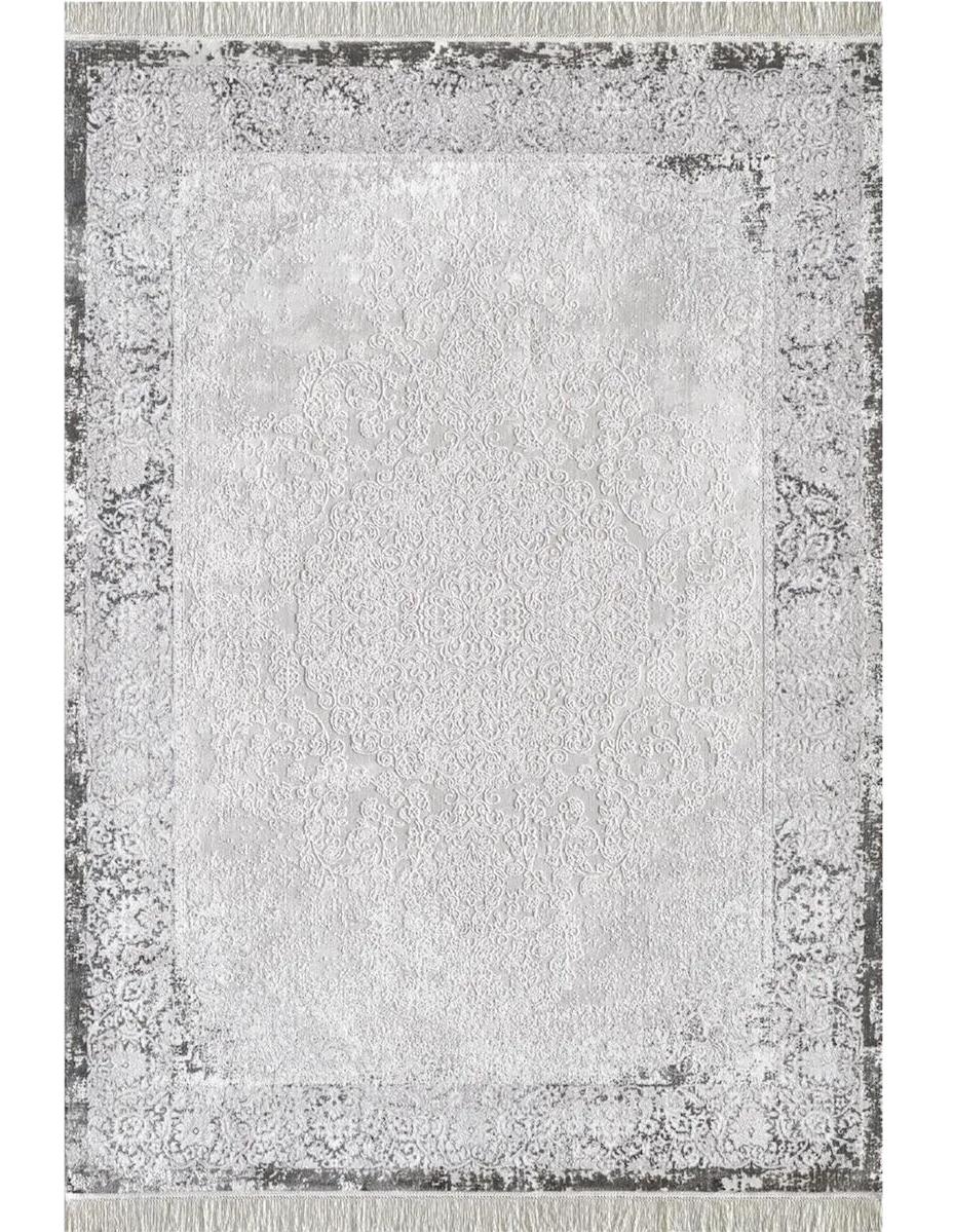Royal Halı Mystic QM00D Krem-Siyah 10 mm Akrilik Antibakteriyel Yıkanabilir Kalın Kaymaz Lateks Taban Dikdörtgen Makine Dokuma Salon Halısı 100x150 cm