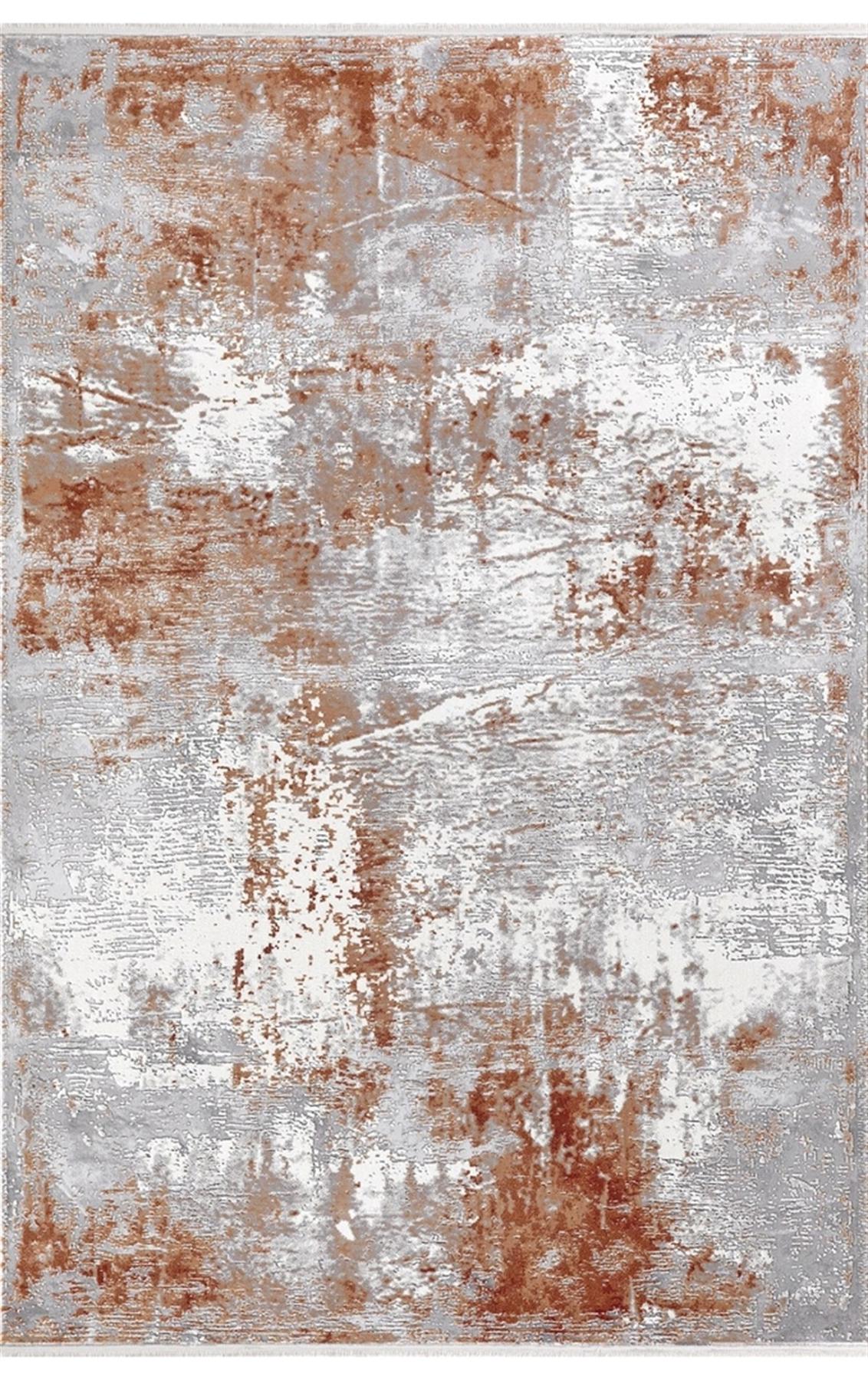 Dinarsu Electra 31977 Turuncu 7 mm Akrilik Silinebilir Yıkanabilir Orta Kaymaz Dikdörtgen Makine Dokuma Salon Halısı 140x200 cm