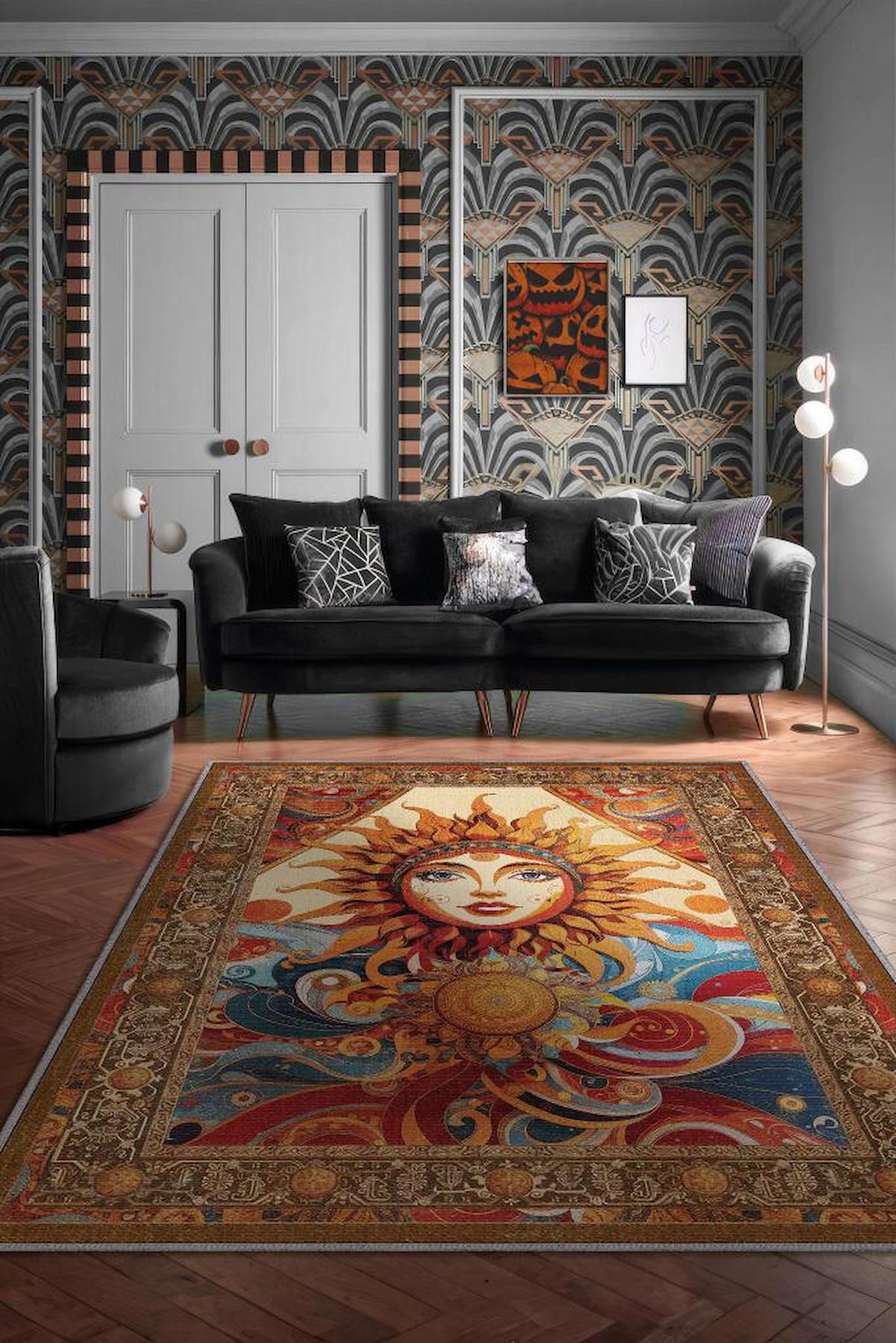 Homshtag Güneş Krem 4 mm Pamuk Antistatik Yıkanabilir İnce Kaymaz Dikdörtgen Makine Dokuma Salon Halısı 120x120 cm
