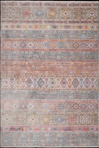 Kreasyon Halı Decor 1498 Bej 6 mm Polyester Antialerjenik Yıkanabilir İnce Kaymaz Dikdörtgen Makine Dokuma Salon Halısı 80x150 cm