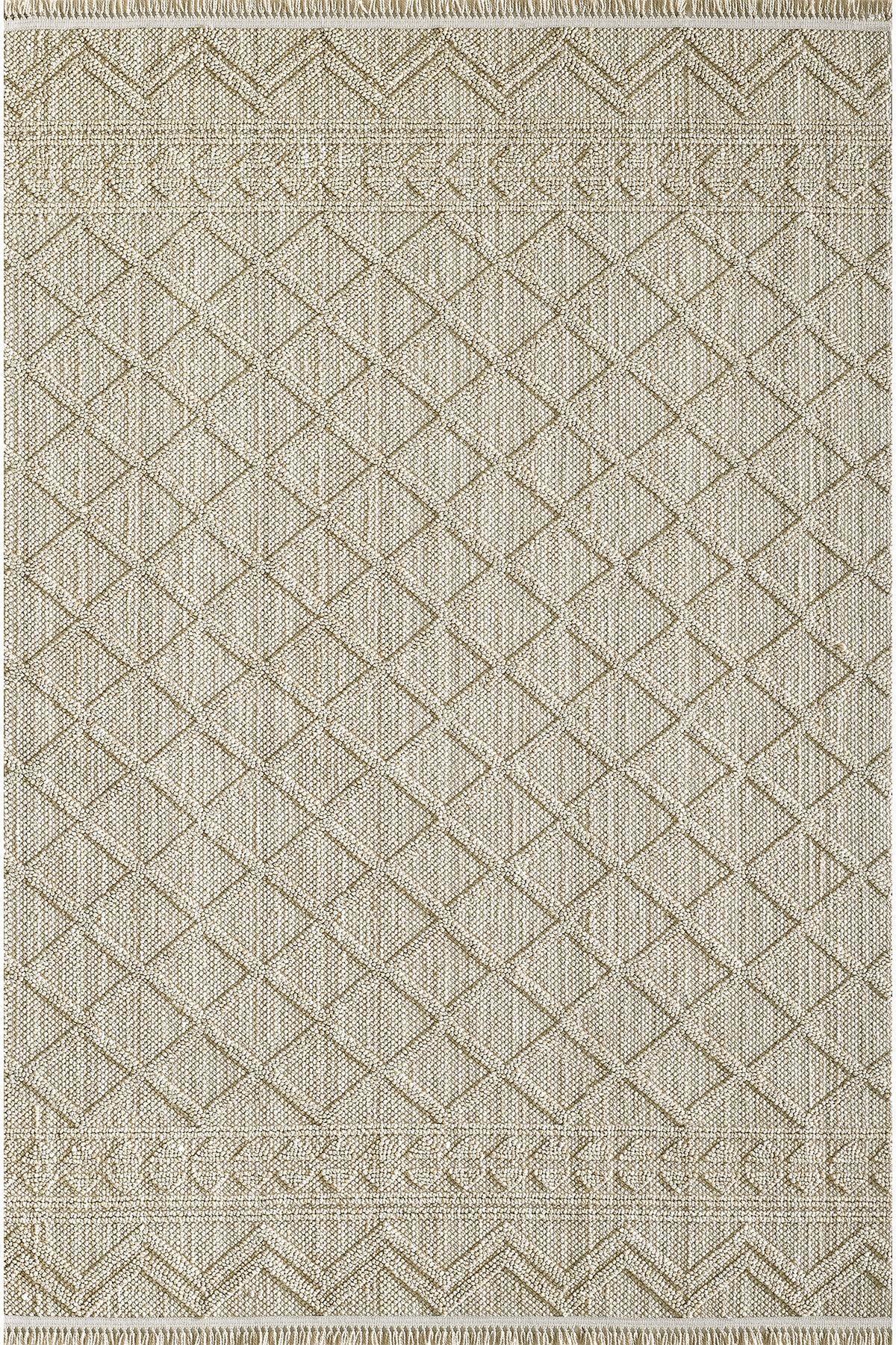 Royal Halı Kahverengi Polyester Toz Tutmaz Yıkanabilir Kalın Kaymaz Lateks Taban Dikdörtgen Makine Dokuma Salon Halısı 160x160 cm