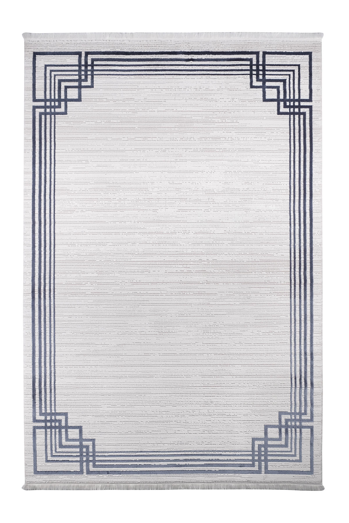 Vivaldi Vivaldi Art Deco 1011M Siyah - Vizon 0.6 mm Akrilik Yıkanabilir İnce Kaymaz Jüt Taban Dikdörtgen Makine Dokuma Salon Halısı 80x150 cm