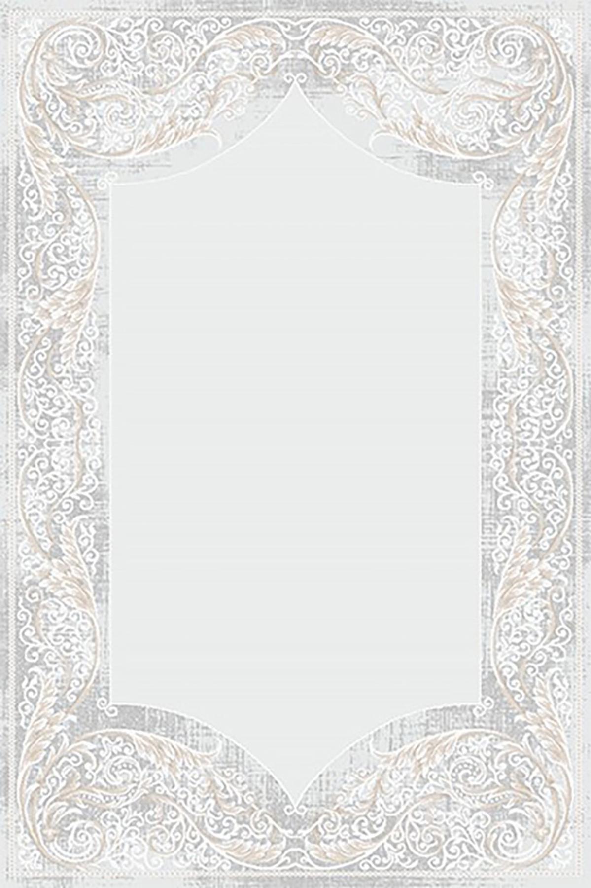 Kreasyon Halı Vavien 1375 Krem Yıkanabilir Kalın Pamuk Taban Dikdörtgen Makine Dokuma Salon Halısı 125x200 cm