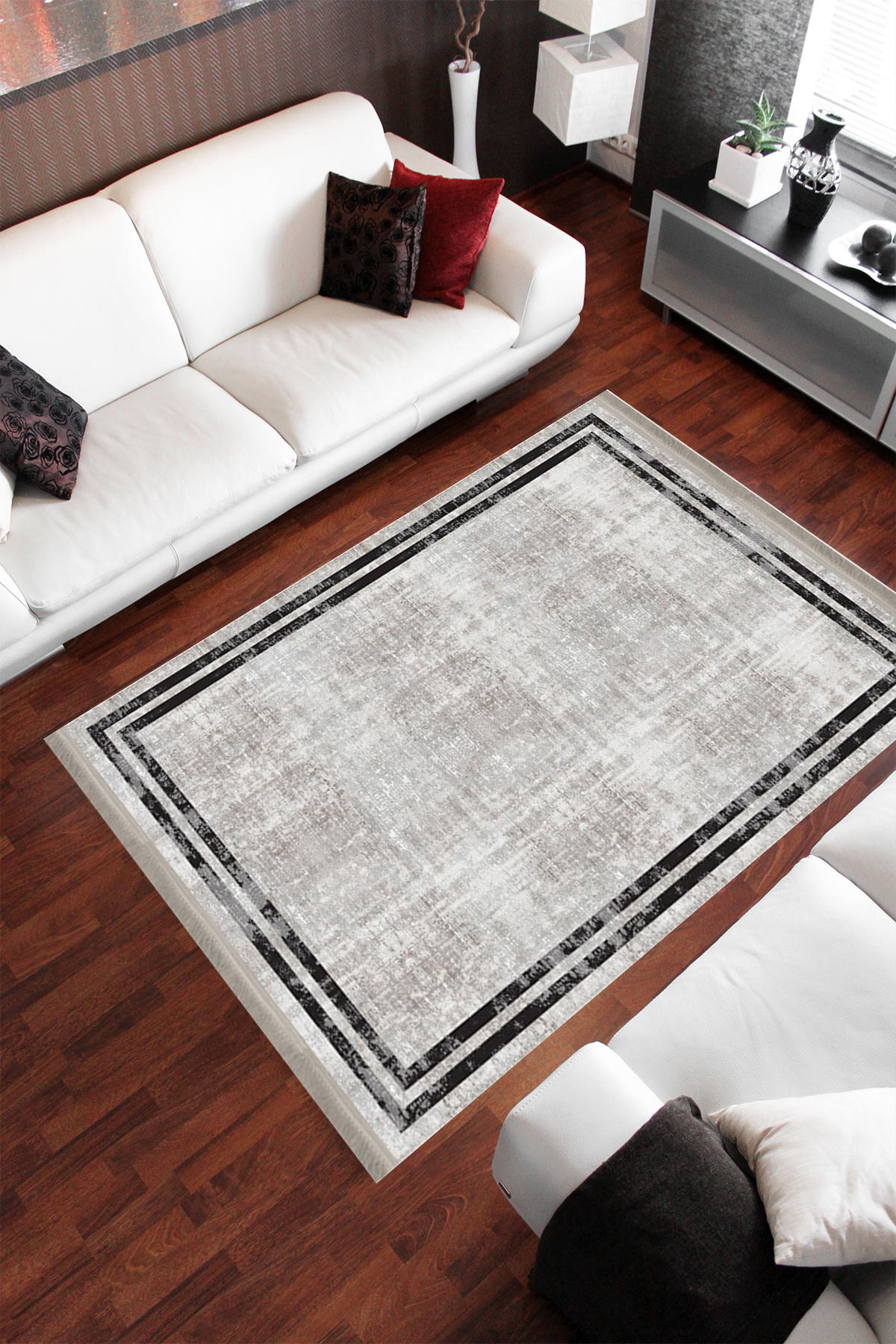 Homier Collection H-DK-5165A Krem 7 mm Pamuk Antibakteriyel Yıkanabilir Orta Kaymaz Dot Taban Dikdörtgen Makine Dokuma Çocuk Odası Halısı 156x230 cm