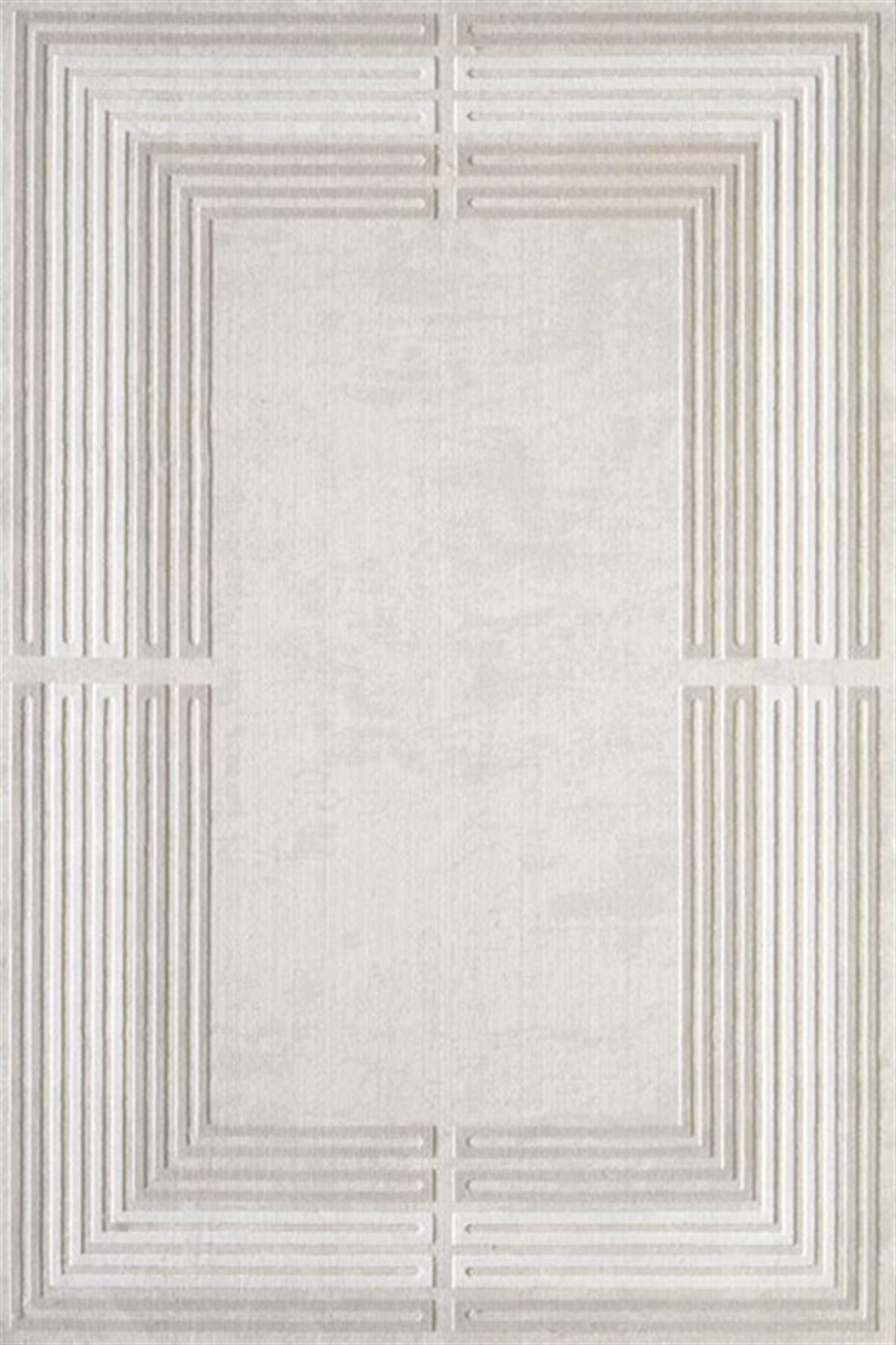 Artemis Halı Murano 1362A Bej 11 mm Pamuk Yıkanabilir İnce Kaymaz Jüt Taban Dikdörtgen Makine Dokuma Salon Halısı 160x230 cm