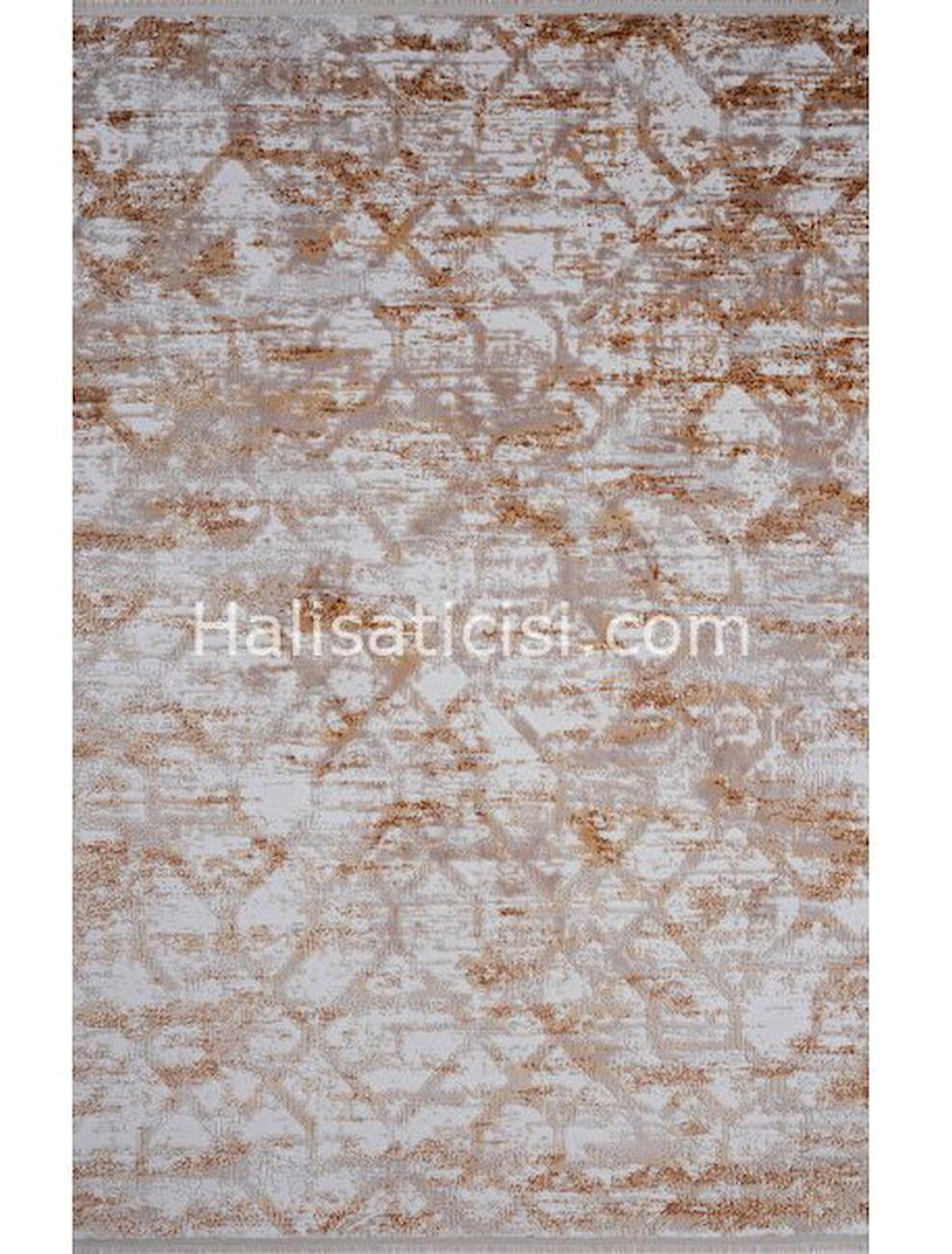 Gümüşsuyu Viera 13551 Sarı 7 mm Akrilik Toz Tutmaz Yıkanabilir İnce Kaymaz Dikdörtgen Makine Dokuma Salon Halısı 100x300 cm