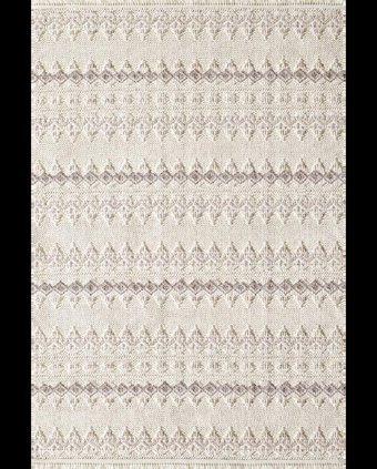 Royal Halı Pooly JJ06C Kahverengi - Krem 9 mm Polyester Toz Tutmaz Yıkanabilir Kalın Kaymaz Lateks Taban Dikdörtgen Makine Dokuma Salon Halısı 160x220 cm