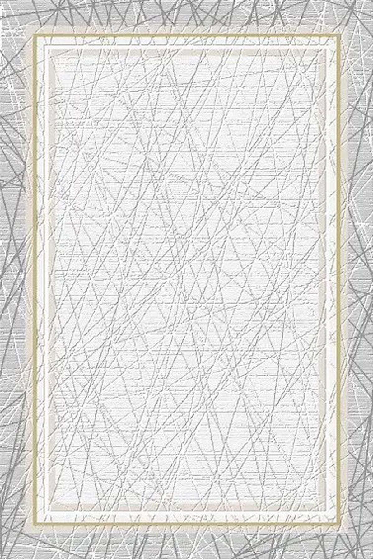 Kreasyon Halı Universal A0302 Krem Yıkanabilir Kalın Pamuk Taban Dikdörtgen Makine Dokuma Salon Halısı 160x230 cm