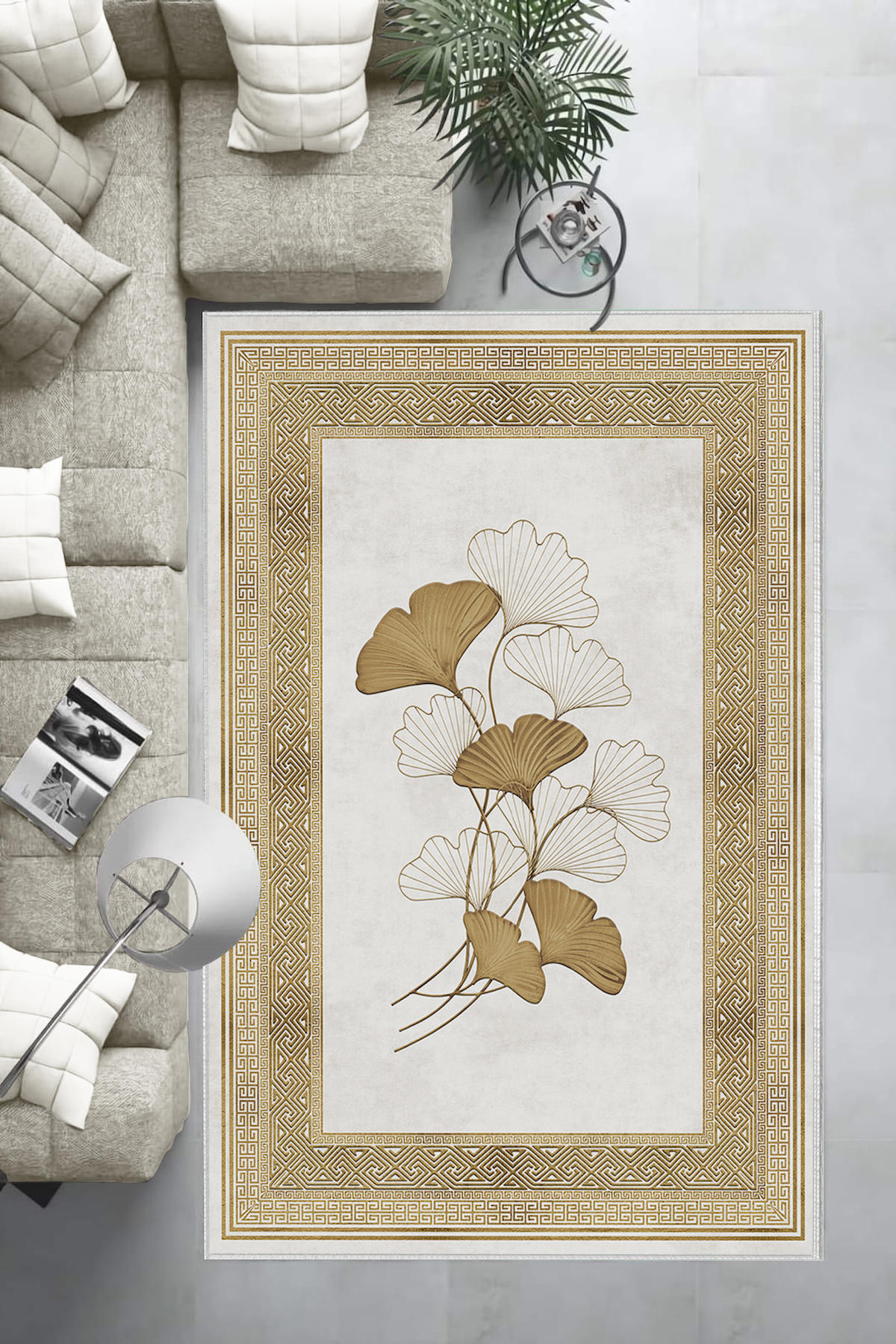 Aldora Bordo - Krem 0.8 mm Polipropilen Yıkanabilir Orta Kaymaz Deri Taban Dikdörtgen Makine Dokuma Salon Halısı 80x300 cm