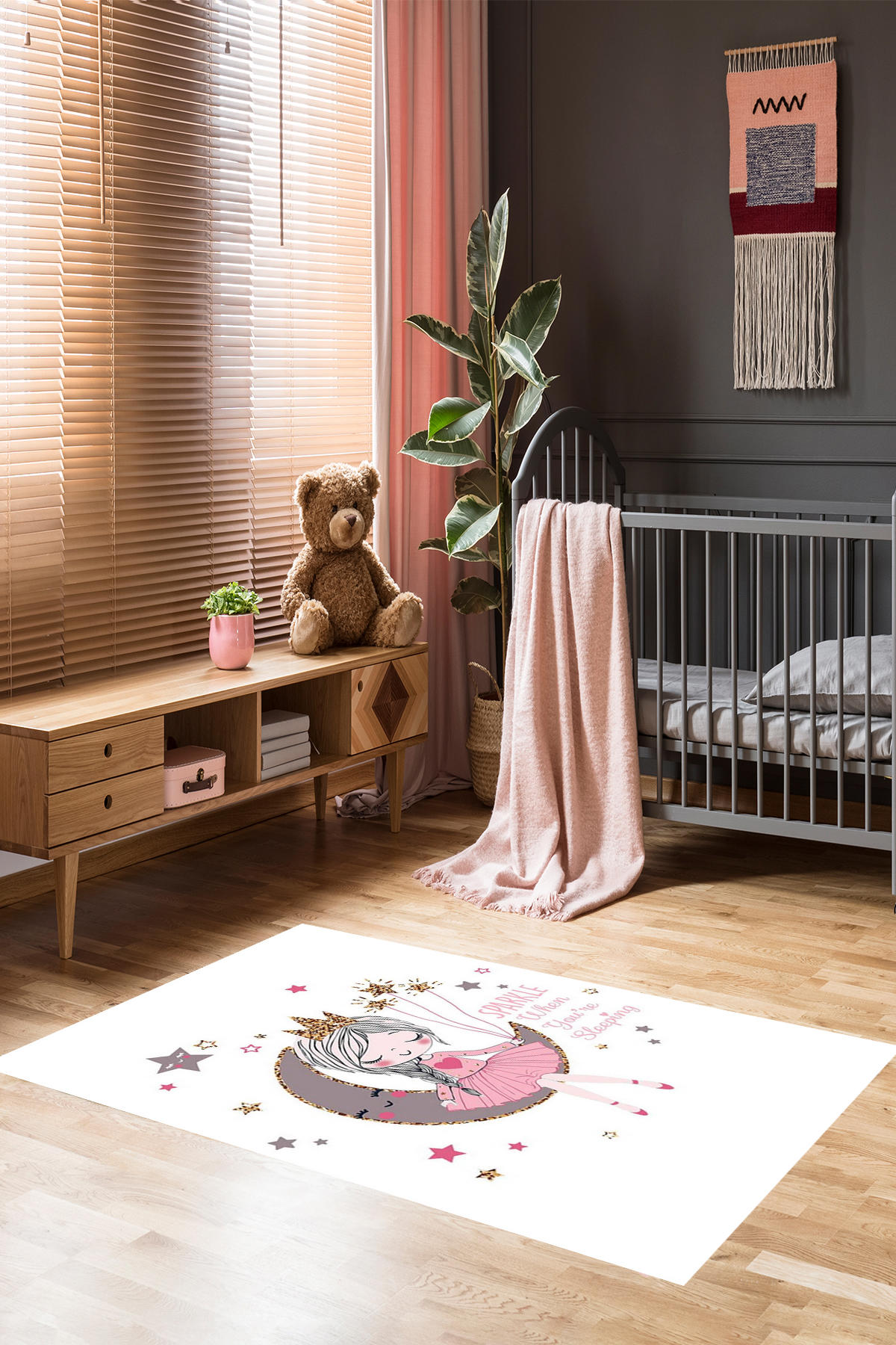 Homier Collection H-CK-10008A Krem 9 mm Pamuk Antibakteriyel Yıkanabilir Orta Kaymaz Suni deri Taban Dikdörtgen Makine Dokuma Çocuk Odası Halısı 80x200 cm