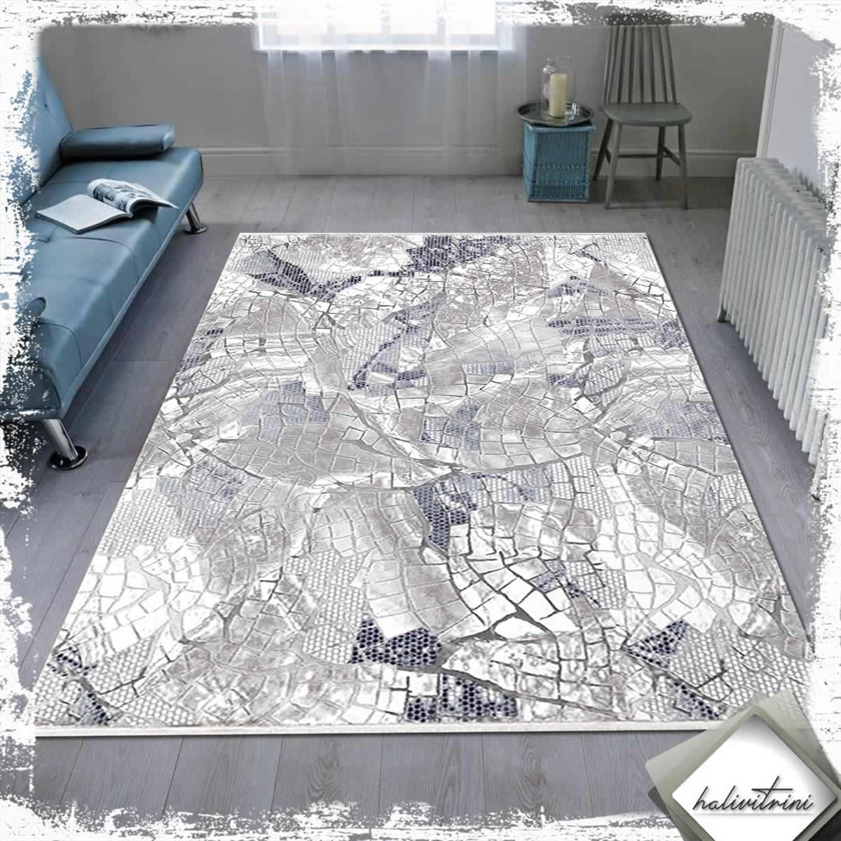Padişah Eternity Gri 11 mm Akrilik Yıkanabilir İnce Kaymaz Dikdörtgen Makine Dokuma Salon Halısı 200x290 cm