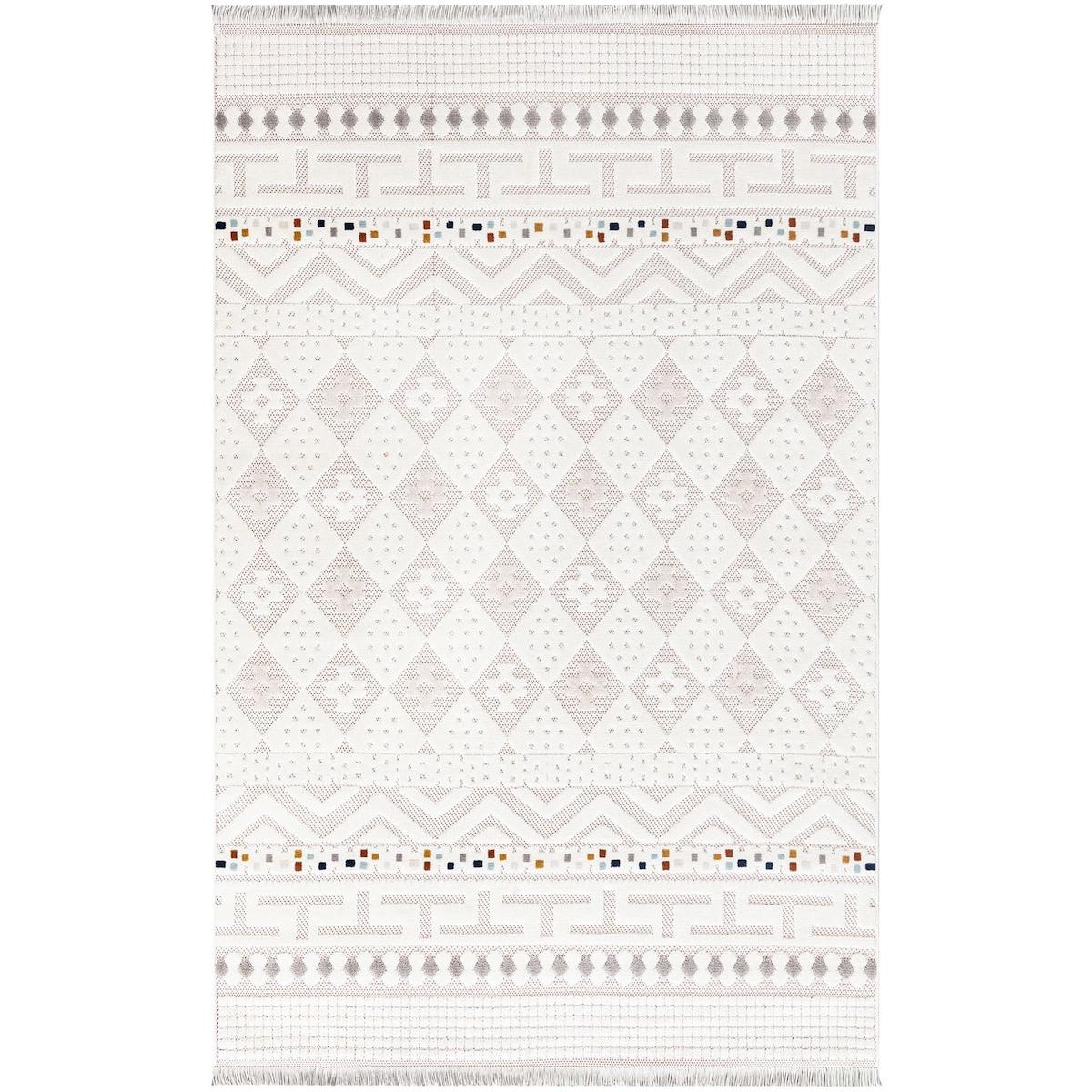 İpek Mekik Halı Duru Risby 1803 Krem 10 mm Polyester Yıkanabilir Orta Kaymaz Dikdörtgen Makine Dokuma Antre-Çocuk Odası-Salon-Yatak Odası Halısı 100x300 cm