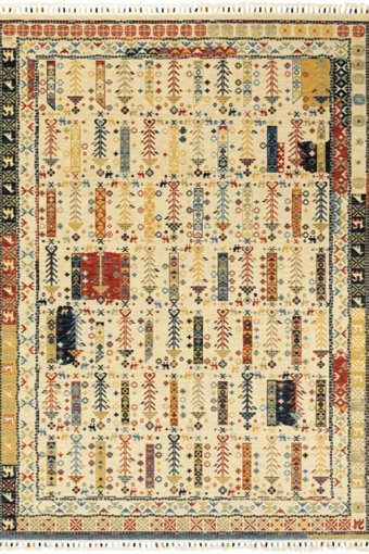 Tuğra Halı Beylerbeyi BB04 Çok Renkli 4 mm Yün Yıkanabilir İnce Dikdörtgen Makine Dokuma Salon Halısı 200x290 cm