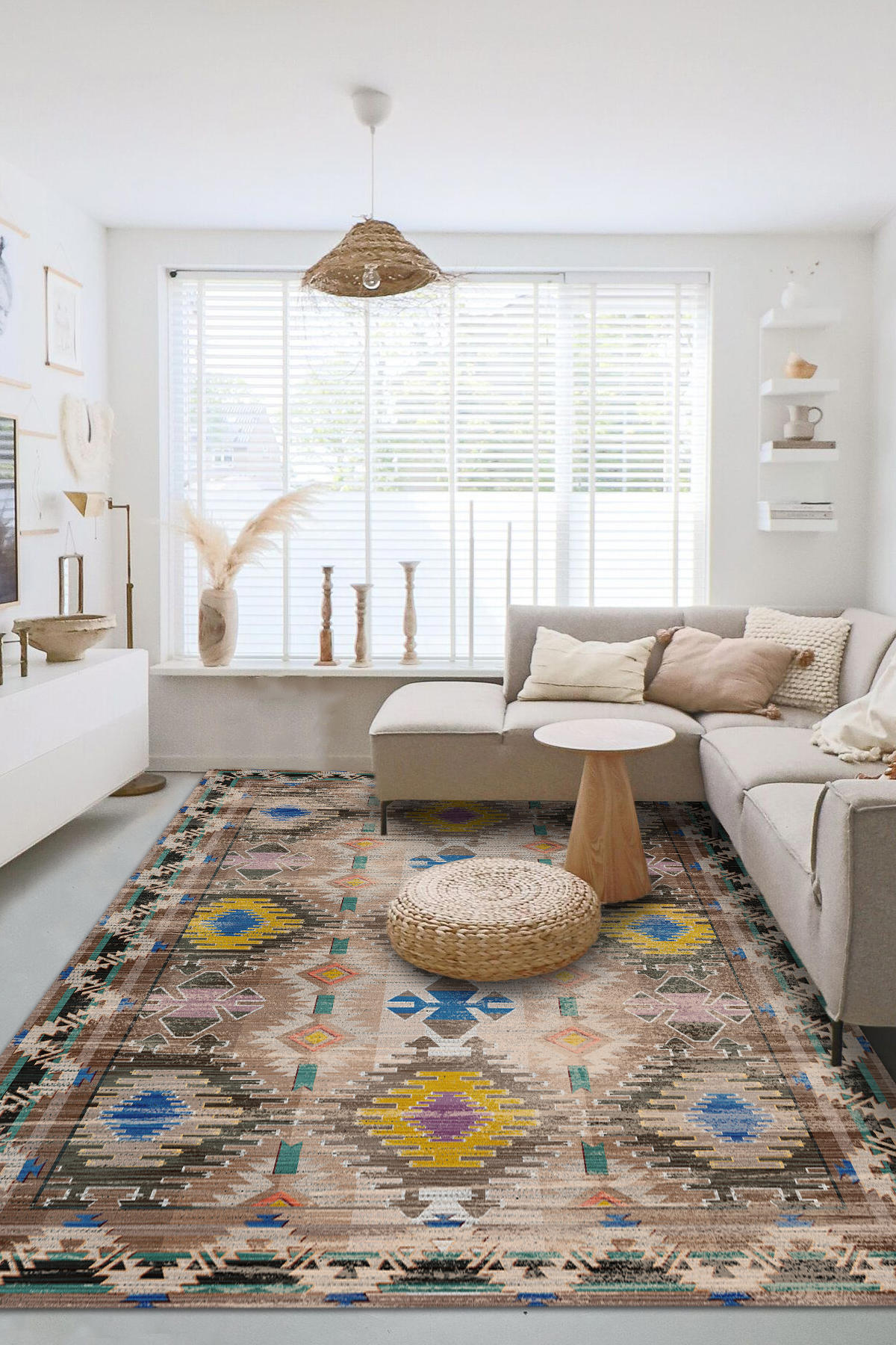 Latte Dizayn Isabella Krem 0.5 mm Pamuk Antibakteriyel Yıkanabilir İnce Kaymaz Pamuk Taban Dikdörtgen Makine Dokuma Salon Halısı 100x300 cm