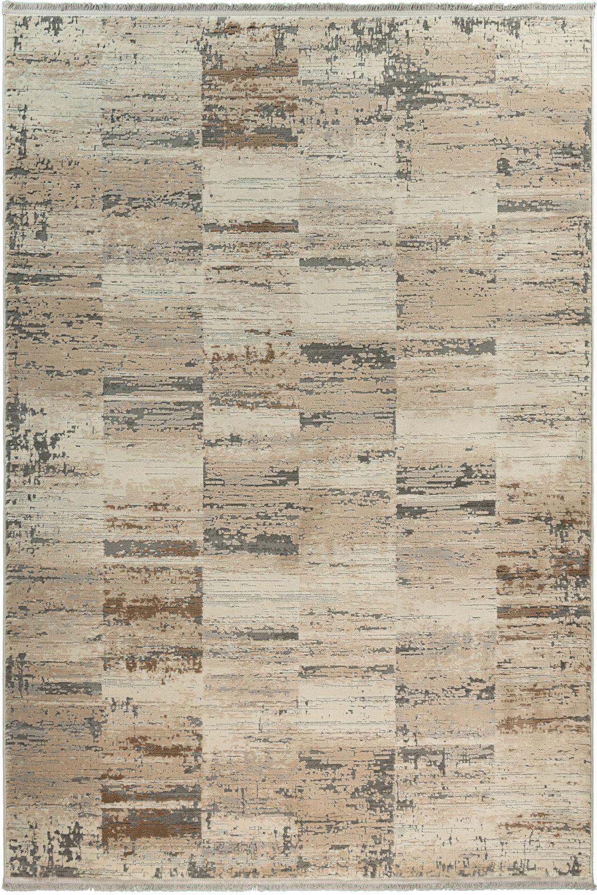 Tuğra Halı Rixos Carisma CR20 Krem 7 mm Polyester Yıkanabilir Kalın Kaymaz Taban Dikdörtgen Makine Dokuma Salon Halısı 200x300 cm