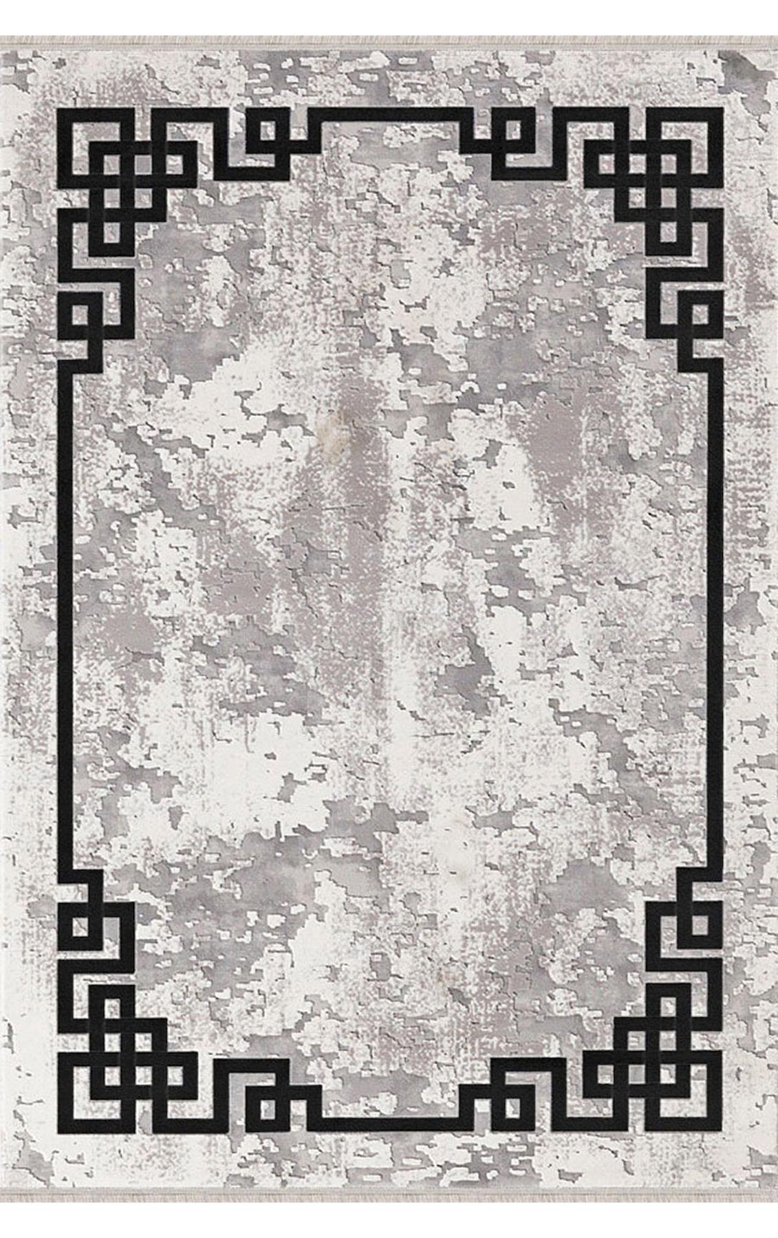 Padişah Eternity 33262 Gri-Siyah 10 mm Akrilik Yıkanabilir İnce Dikdörtgen Makine Dokuma Salon Halısı 200x290 cm