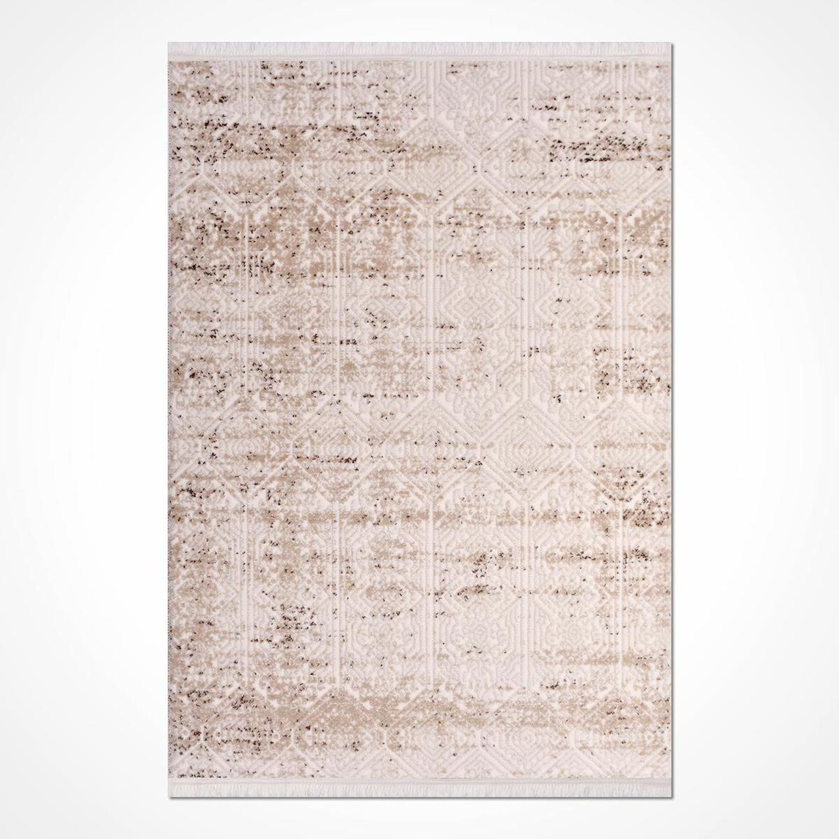 Crea Halı Filika 11300 Krem 8 mm Akrilik Toz Tutmaz Yıkanabilir İnce Dikdörtgen Makine Dokuma Salon Halısı 100x200 cm