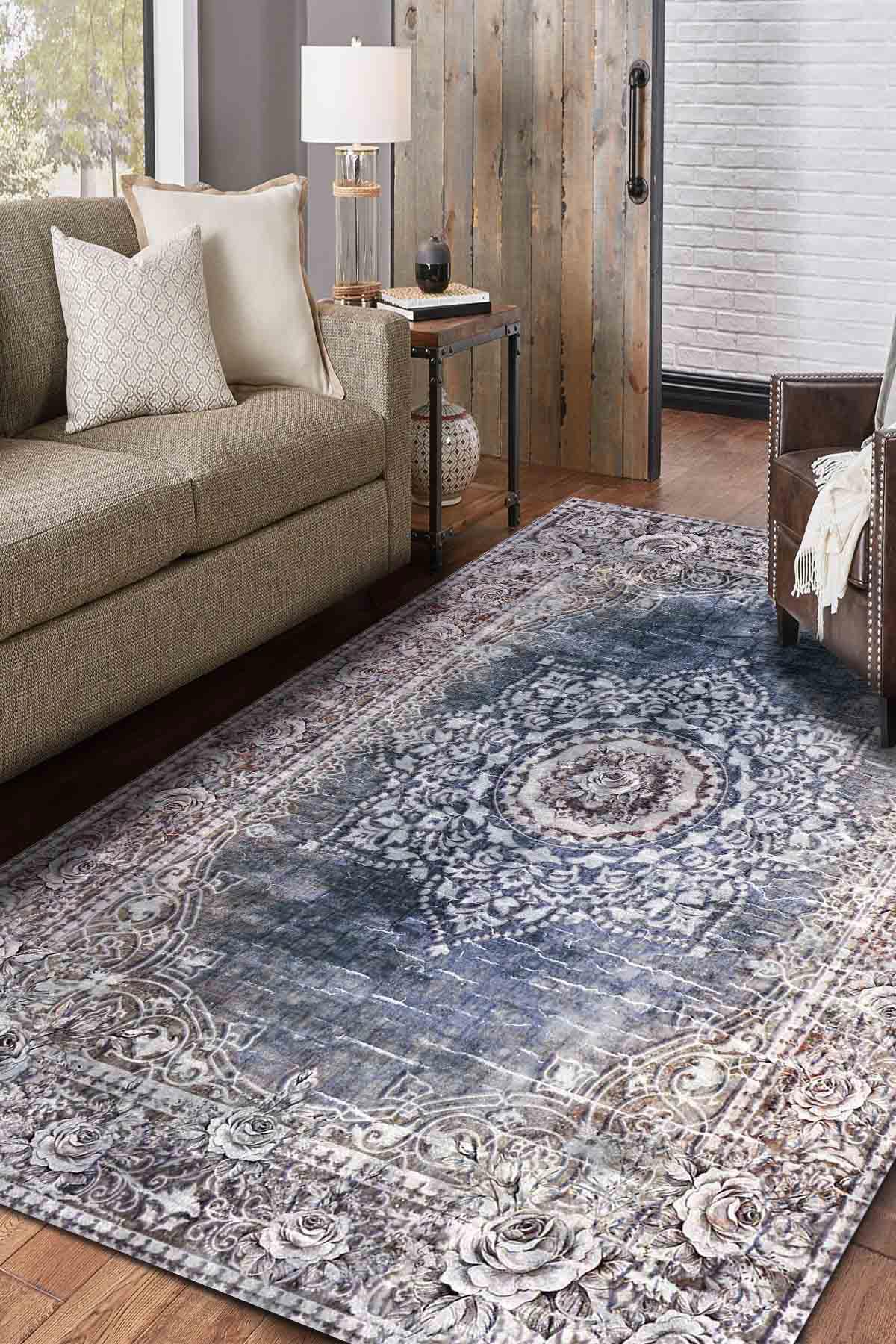 Latte Dizayn Piteşti Krem 0.5 mm Pamuk Antibakteriyel Yıkanabilir İnce Kaymaz Dikdörtgen Makine Dokuma Salon Halısı 80x150 cm
