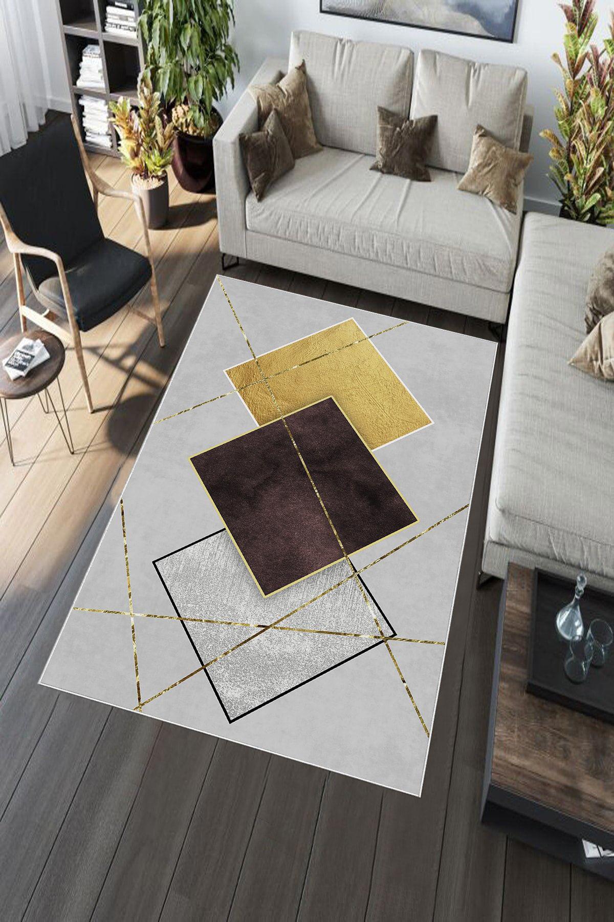 Aldora A257 Mor 9 mm Deri Yıkanabilir İnce Kaymaz Dikdörtgen Makine Dokuma Salon Halısı 180x180 cm